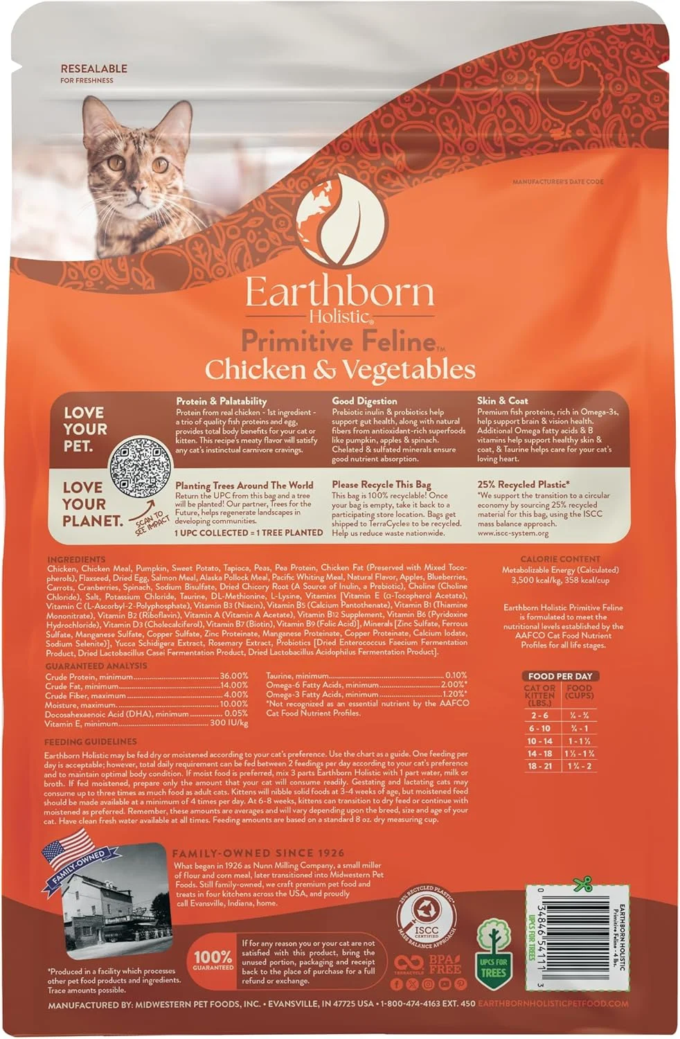 غذای خشک گربه بالغ هالیستیک Earthborn مدل PRIMITIVE FELINE وزن 2.73 کیلوگرم غذای خشک گربه بالغ هالیستیک Earthborn مدل PRIMITIVE FELINE وزن 2.73 کیلوگرم