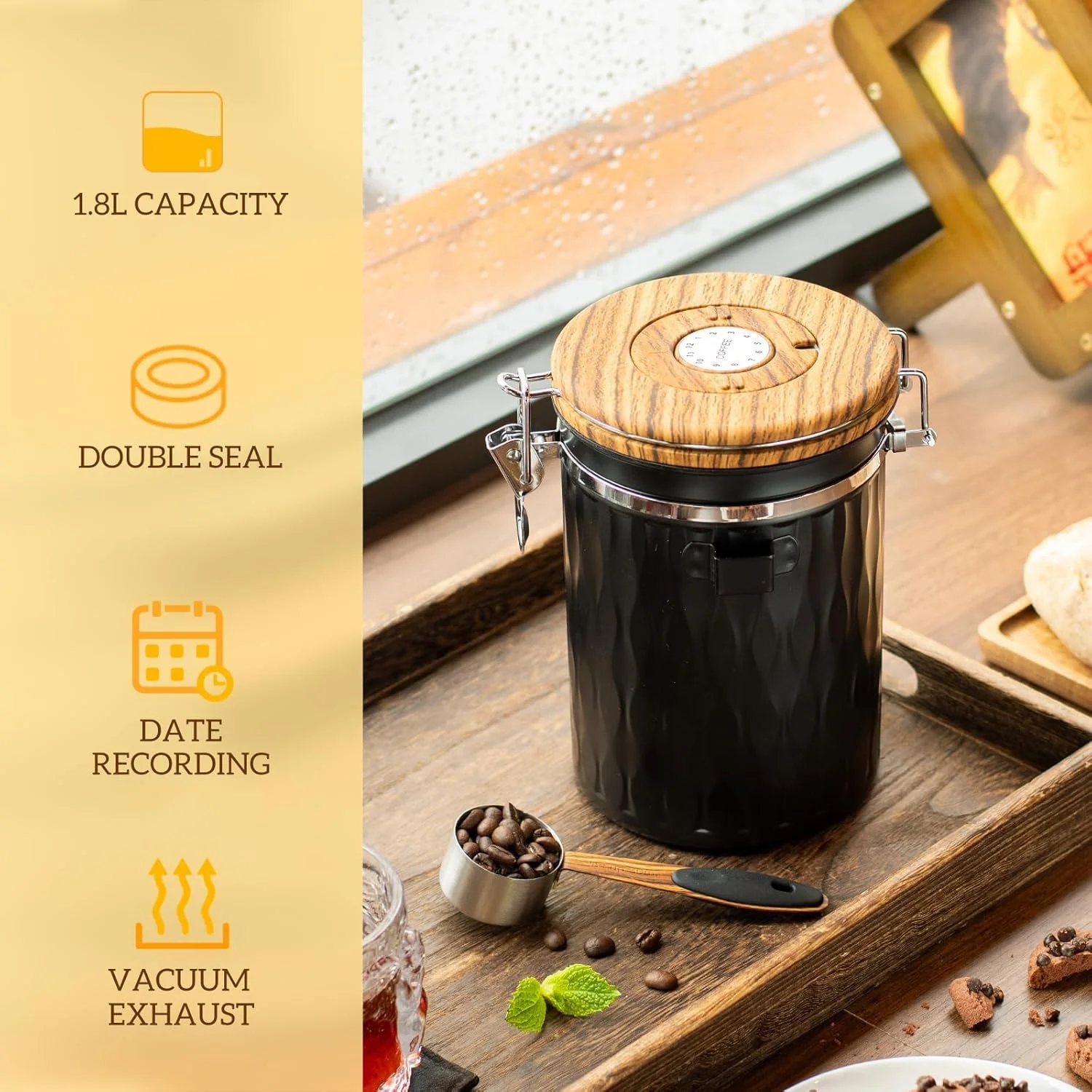 ظروف شیشه ای بوروسیلیکات قهوه با درب های محکم - ظروف نگهداری مواد غذایی 1200 میلی لیتری/40 اونسی برای دانه های قهوه، چای، شکر، برنج (مشکی) (تیره) (قهوه ای) (قهوه ای) ظروف شیشه ای بوروسیلیکات قهوه با درب های محکم - ظروف نگهداری مواد غذایی 1200 میلی لیتری/40 اونسی برای دانه های قهوه، چای، شکر، برنج (مشکی) (تیره) (قهوه ای) (قهوه ای)