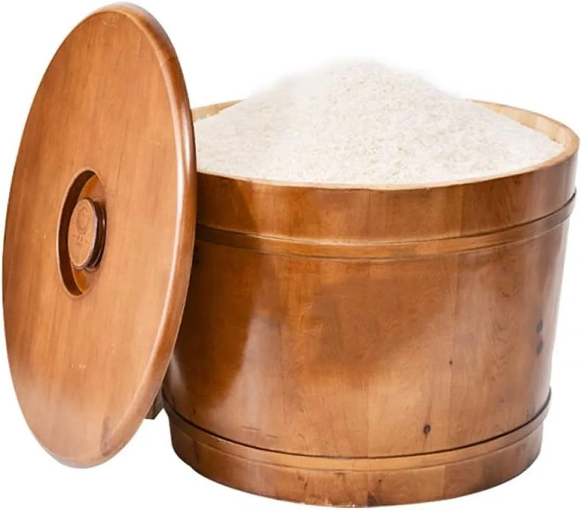 ظرف غلات BERTY·PUYI، ظرف چوبی نگهداری برنج، ظرف برنج ضد رطوبت و مهر و موم شده، ظرف نگهداری آرد برنج تازه - B||25kg