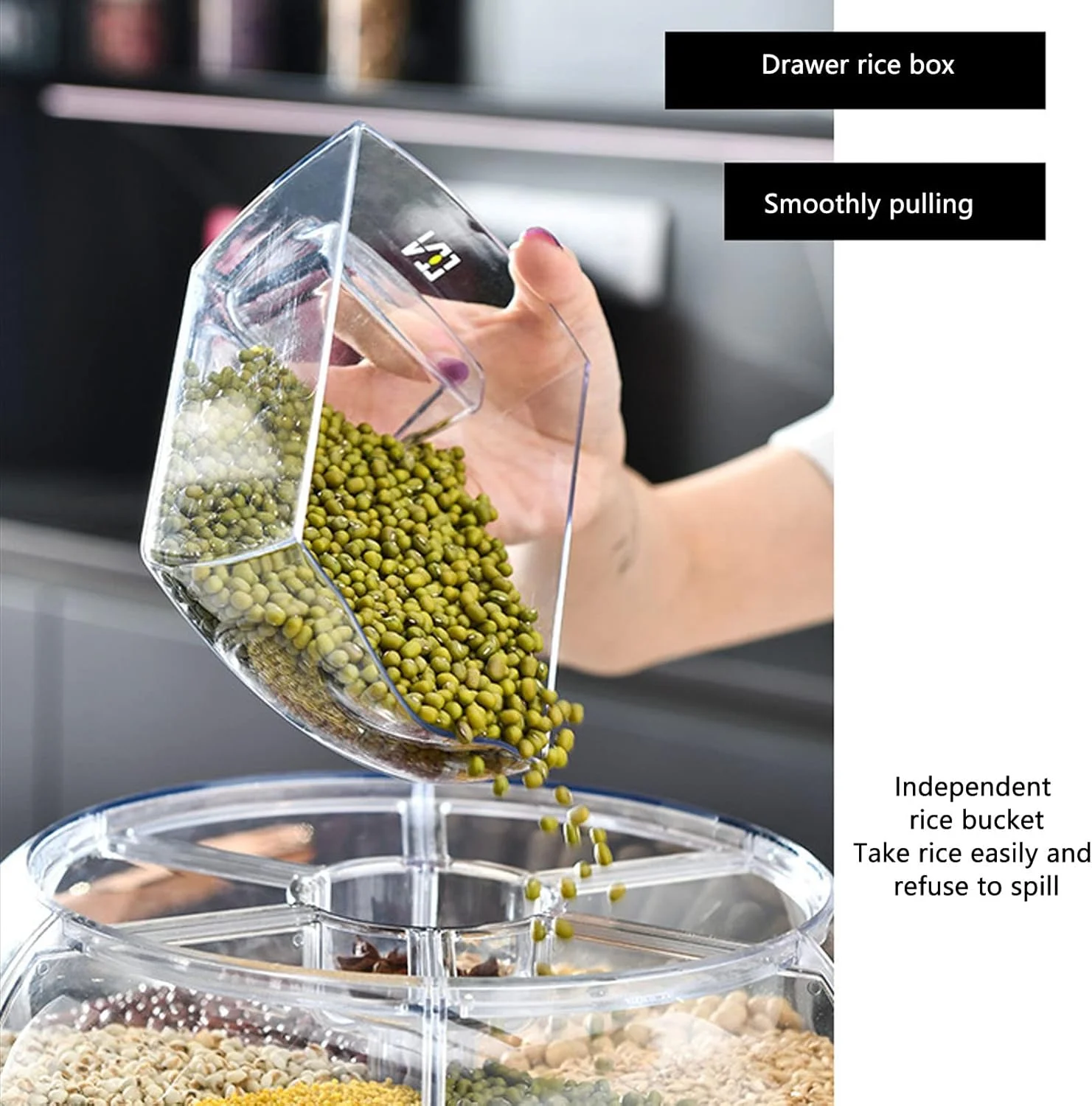 ست ظروف نگهداری برنج و غلات Bewinner با ظرفیت 6 کیلوگرم، پخش کننده چرخشی 360 درجه مواد غذایی خشک، نگهدارنده برنج و پخش کننده آشپزخانه برای غلات، لوبیا و ذرت (3 تکه) ست ظروف نگهداری برنج و غلات Bewinner با ظرفیت 6 کیلوگرم، پخش کننده چرخشی 360 درجه مواد غذایی خشک، نگهدارنده برنج و پخش کننده آشپزخانه برای غلات، لوبیا و ذرت (3 تکه)