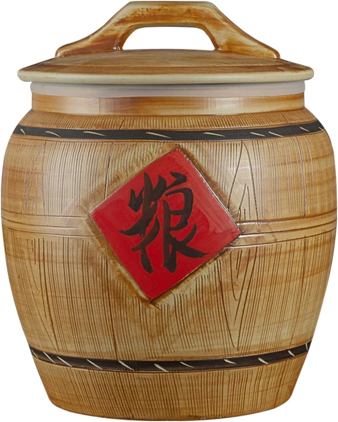 ظرف سرامیکی نگهداری برنج، مخزن غلات، ظروف غذا، کوزه سرامیکی برنج با درب، سطل سرامیکی برنج، سازمان دهنده آشپزخانه و انبار برای برنج، 28.8 * 23.3 سانتی متر ظرف سرامیکی نگهداری برنج، مخزن غلات، ظروف غذا، کوزه سرامیکی برنج با درب، سطل سرامیکی برنج، سازمان دهنده آشپزخانه و انبار برای برنج، 28.8 * 23.3 سانتی متر