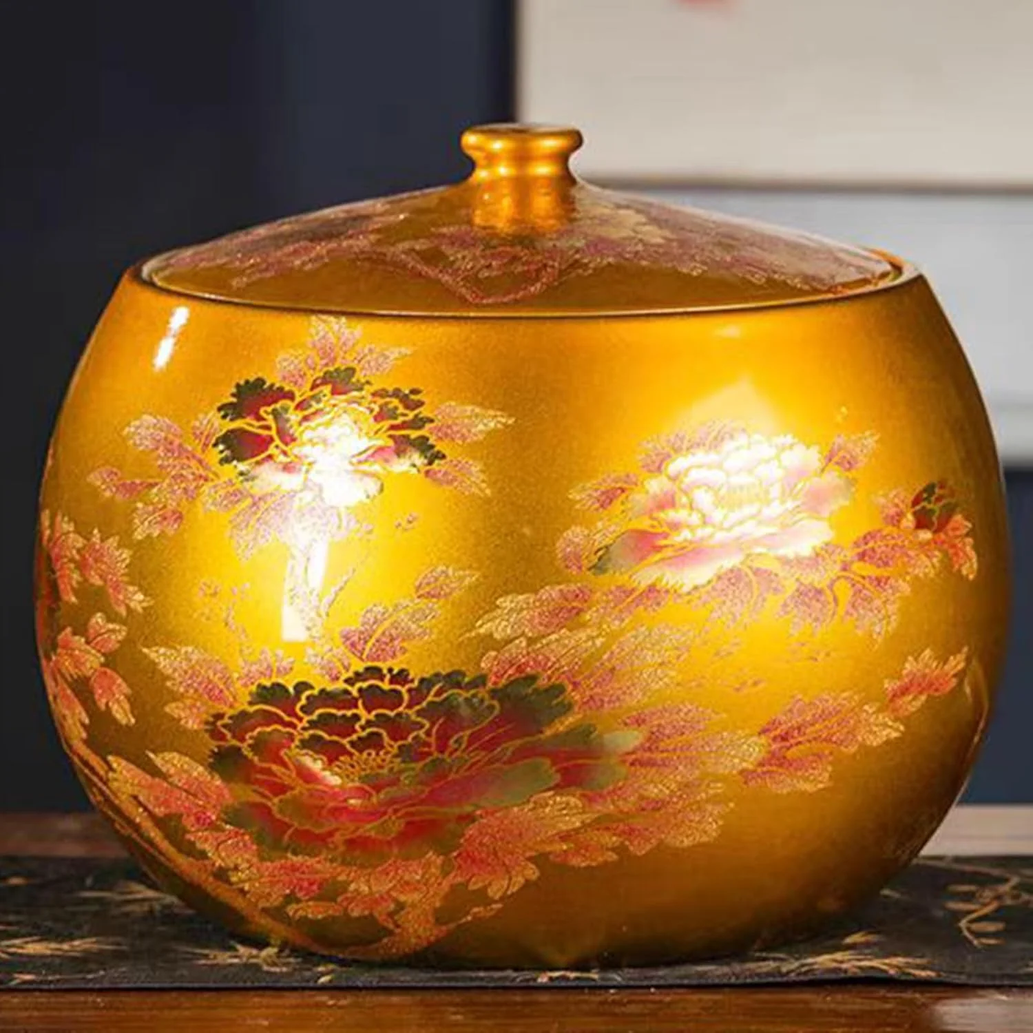 ظرف برنج سرامیکی چینی، محفظه برنج، استوانه برنج سرامیکی با درب، ظرف نگهداری برنج، نگهداری برنج خانگی، برای آرد، آجیل، تنقلات (5 کیلوگرم B)