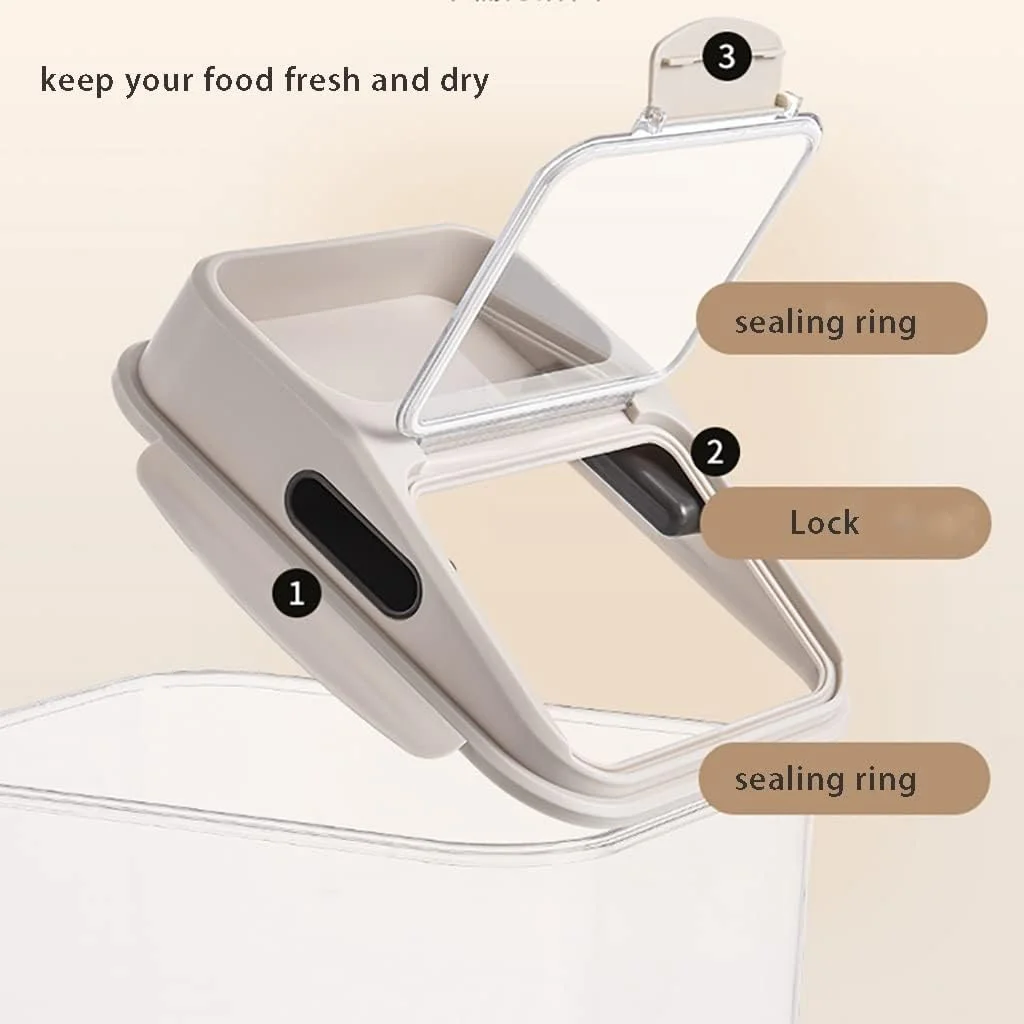 ظرف بزرگ نگهداری برنج، ظروف نگهداری مواد غذایی خشک فله ای درب دار، سطل برنج برای نگهداری غلات، آرد و جو دوسر (رنگ: خاکی، اندازه: 29 * 23 * 26 سانتی متر) ظرف بزرگ نگهداری برنج، ظروف نگهداری مواد غذایی خشک فله ای درب دار، سطل برنج برای نگهداری غلات، آرد و جو دوسر (رنگ: خاکی، اندازه: 29 * 23 * 26 سانتی متر)