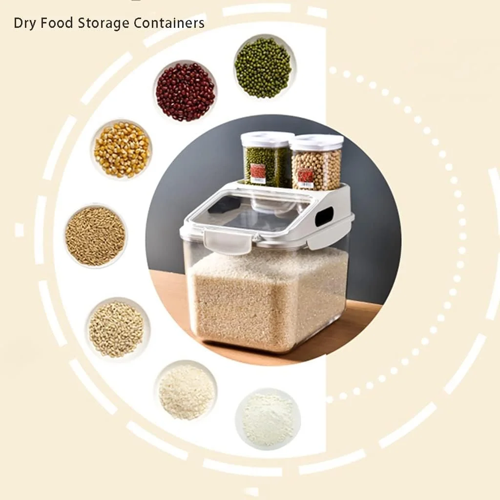 ظرف بزرگ نگهداری برنج، ظروف نگهداری مواد غذایی خشک فله ای درب دار، سطل برنج برای نگهداری غلات، آرد و جو دوسر (رنگ: خاکی، اندازه: 29 * 23 * 26 سانتی متر) ظرف بزرگ نگهداری برنج، ظروف نگهداری مواد غذایی خشک فله ای درب دار، سطل برنج برای نگهداری غلات، آرد و جو دوسر (رنگ: خاکی، اندازه: 29 * 23 * 26 سانتی متر)