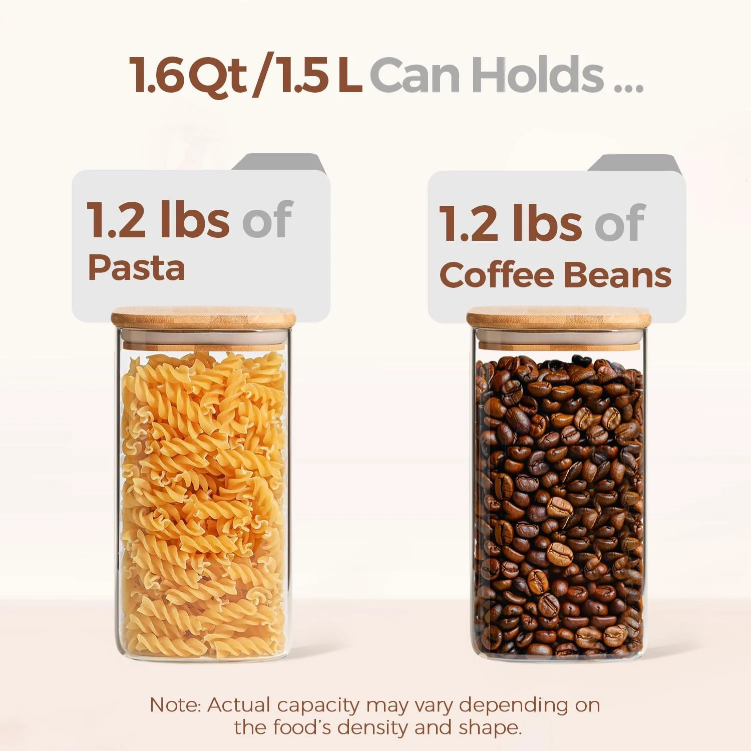 ست 3 عددی ظرف شیشه ای درب چوبی ComSaf، ظرف نگهدارنده مواد غذایی شفاف با درب بامبو برای نگهداری نودل، آرد، غلات، برنج، شکر، چای و دانه های قهوه (1500 میلی لیتر) ست 3 عددی ظرف شیشه ای درب چوبی ComSaf، ظرف نگهدارنده مواد غذایی شفاف با درب بامبو برای نگهداری نودل، آرد، غلات، برنج، شکر، چای و دانه های قهوه (1500 میلی لیتر)