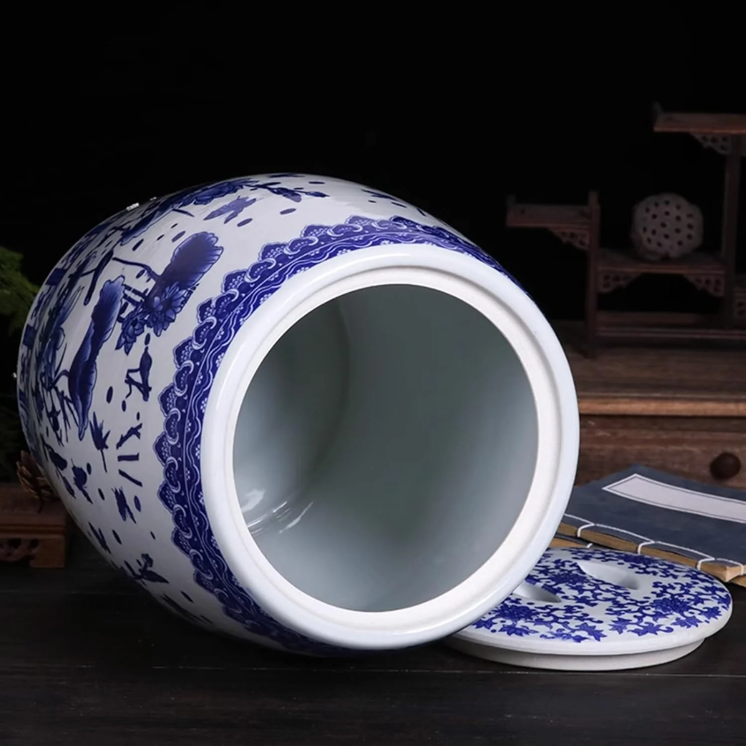 ظرف برنج سرامیکی، ظرف نگهداری مواد غذایی درب دار، استوانه برنج سرامیکی، جعبه نگهداری برنج چینی، شیشه نگهداری مواد غذایی، برای آرد، شکر، محصولات پخته شده (15 کیلوگرم E) ظرف برنج سرامیکی، ظرف نگهداری مواد غذایی درب دار، استوانه برنج سرامیکی، جعبه نگهداری برنج چینی، شیشه نگهداری مواد غذایی، برای آرد، شکر، محصولات پخته شده (15 کیلوگرم E)