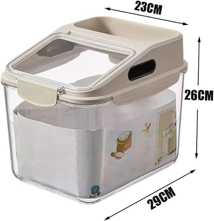 ظرف بزرگ نگهداری برنج، ظروف نگهداری مواد غذایی خشک فله ای درب دار، سطل برنج برای نگهداری غلات، آرد و جو دوسر (رنگ: خاکی، اندازه: 29 * 23 * 26 سانتی متر) ظرف بزرگ نگهداری برنج، ظروف نگهداری مواد غذایی خشک فله ای درب دار، سطل برنج برای نگهداری غلات، آرد و جو دوسر (رنگ: خاکی، اندازه: 29 * 23 * 26 سانتی متر)