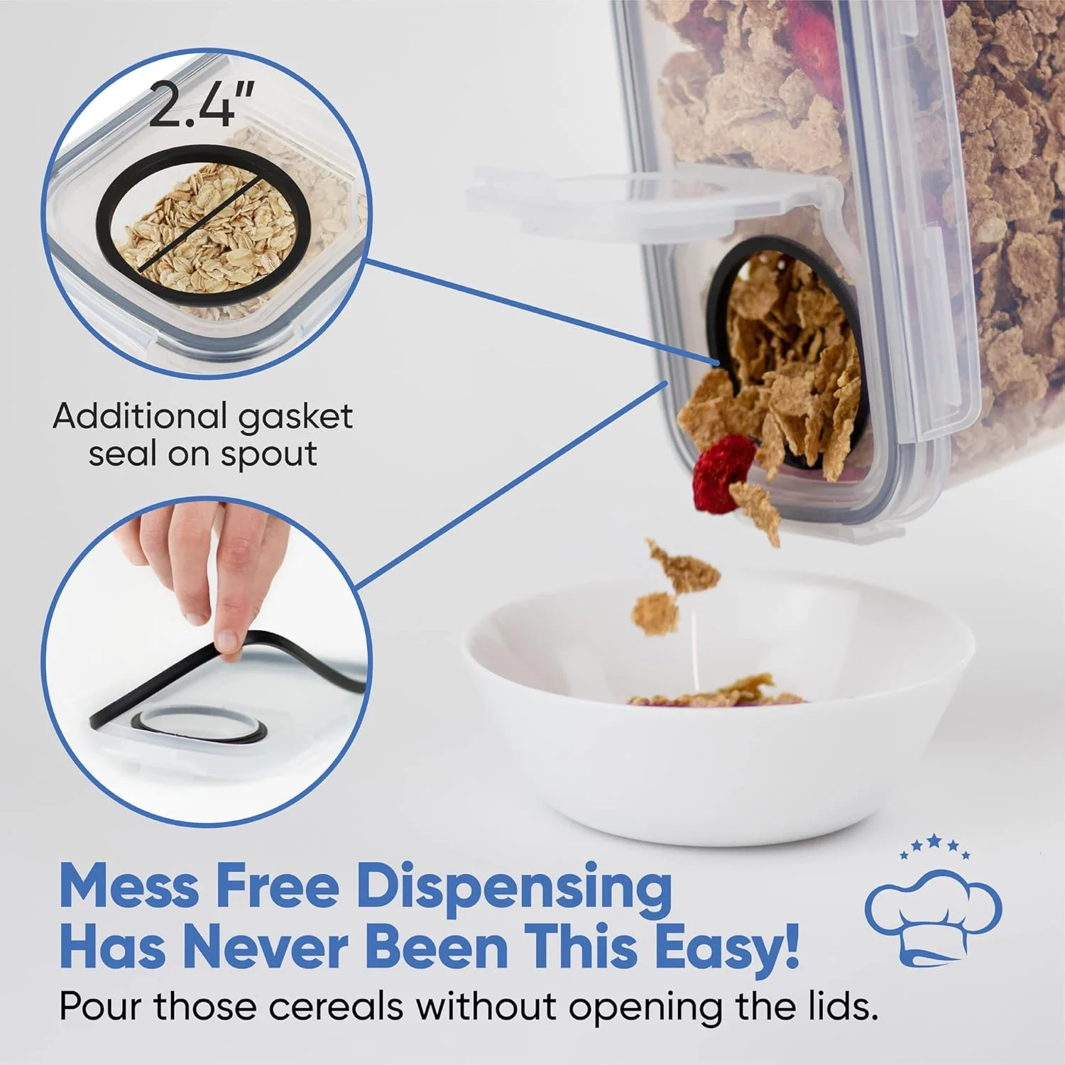 ست ظروف نگهداری غلات Chef's Path - ظروف نگهداری مواد غذایی ضد هوا، 8 برچسب، ست قاشق و قلم، عالی برای آرد - نگهدارنده های بدون BPA (4000 میلی لیتر) - (4 عدد) ست ظروف نگهداری غلات Chef's Path - ظروف نگهداری مواد غذایی ضد هوا، 8 برچسب، ست قاشق و قلم، عالی برای آرد - نگهدارنده های بدون BPA (4000 میلی لیتر) - (4 عدد)