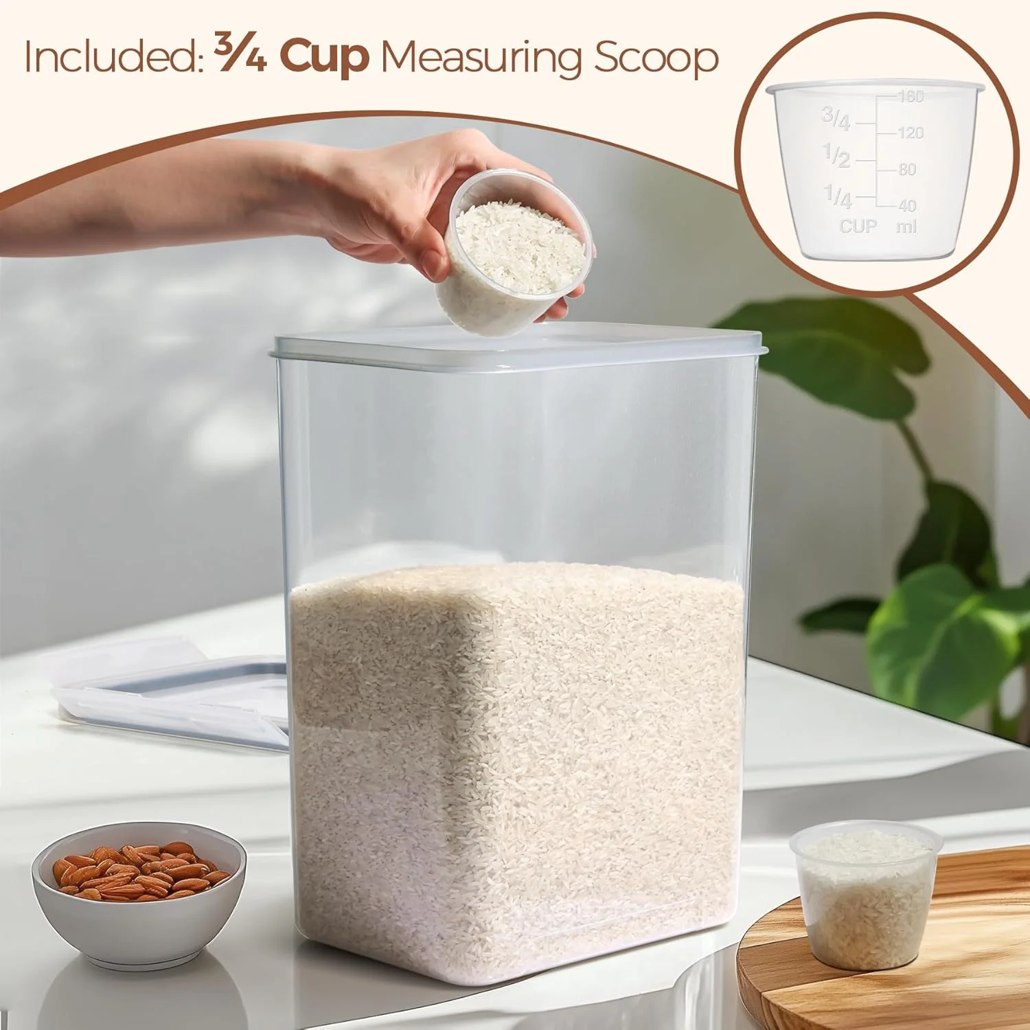 ست ظروف نگهداری برنج ComSaf، مجموعه 2 عددی (9.5 لیتر)، ظروف بزرگ نگهداری مواد غذایی درب دار و هوا بند به همراه پیمانه شستشوی برنج، ظروف پلاستیکی مناسب آشپزخانه، سازمان دهنده های کابینت برای آرد، غلات و پخت و پز ست ظروف نگهداری برنج ComSaf، مجموعه 2 عددی (9.5 لیتر)، ظروف بزرگ نگهداری مواد غذایی درب دار و هوا بند به همراه پیمانه شستشوی برنج، ظروف پلاستیکی مناسب آشپزخانه، سازمان دهنده های کابینت برای آرد، غلات و پخت و پز