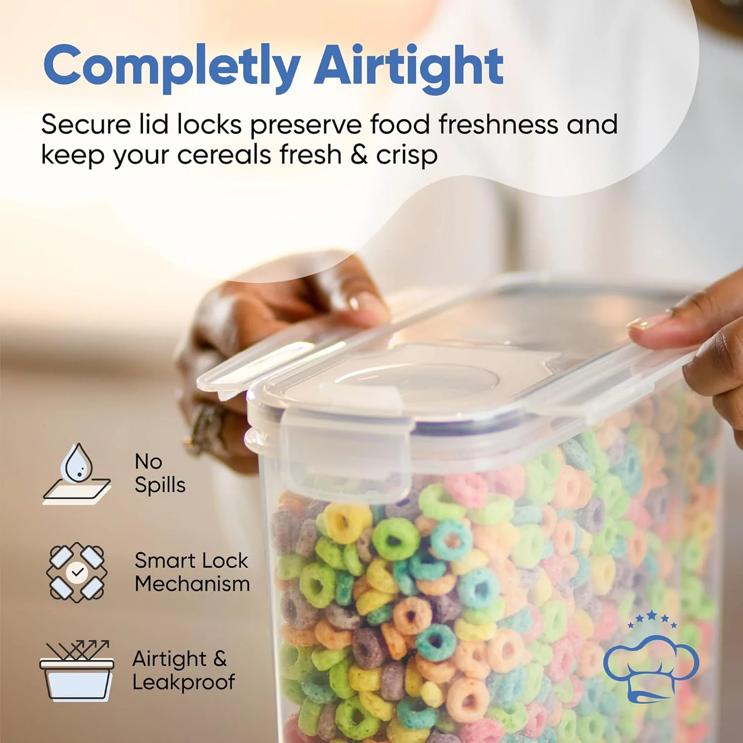 ست ظروف نگهداری غلات Chef's Path - ظروف نگهداری مواد غذایی ضد هوا، 8 برچسب، ست قاشق و قلم، عالی برای آرد - نگهدارنده های بدون BPA (4000 میلی لیتر) - (4 عدد) ست ظروف نگهداری غلات Chef's Path - ظروف نگهداری مواد غذایی ضد هوا، 8 برچسب، ست قاشق و قلم، عالی برای آرد - نگهدارنده های بدون BPA (4000 میلی لیتر) - (4 عدد)