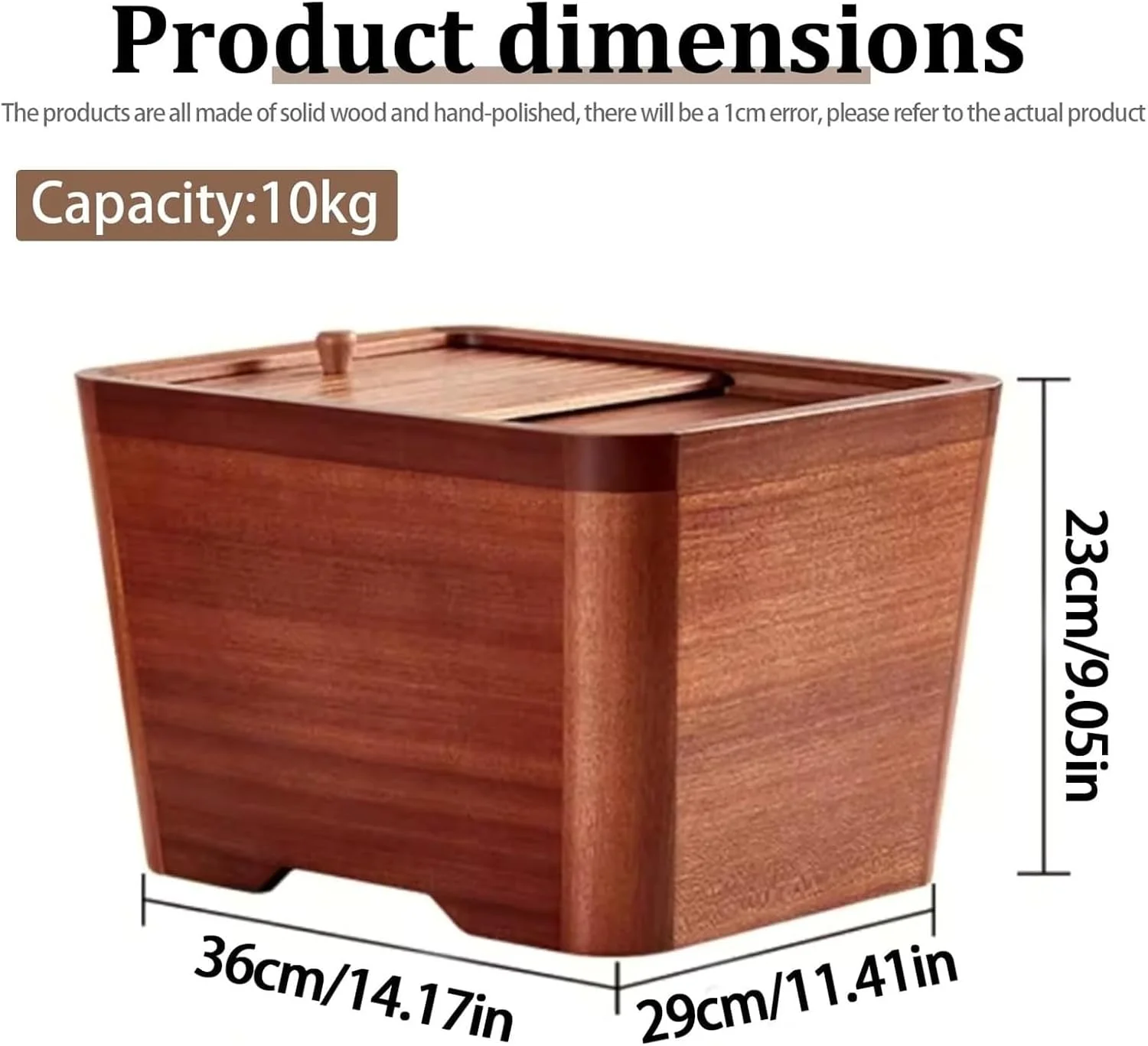ظرف برنج چوبی با درب، مخزن غلات مهر و موم شده آشپزخانه، سطل برنج، شیشه نگهداری مواد غذایی درب دار، ظرف برنج چوبی، برای غلات، آرد، شکر، قهوه، تنقلات، غذای حیوانات خانگی (5 کیلوگرم / 11 پوند) ظرف برنج چوبی با درب، مخزن غلات مهر و موم شده آشپزخانه، سطل برنج، شیشه نگهداری مواد غذایی درب دار، ظرف برنج چوبی، برای غلات، آرد، شکر، قهوه، تنقلات، غذای حیوانات خانگی (5 کیلوگرم / 11 پوند)