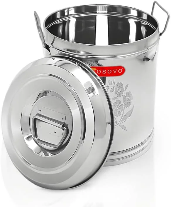 ظرف استیل کوزوو | کوتی برای نگهداری | جعبه نگهداری درام | ظرف نگهداری برنج 10 کیلوگرمی | ظرف بزرگ آرد برنج آشپزخانه با دسته (10-25 کیلوگرم) ظرف استیل کوزوو | کوتی برای نگهداری | جعبه نگهداری درام | ظرف نگهداری برنج 10 کیلوگرمی | ظرف بزرگ آرد برنج آشپزخانه با دسته (10-25 کیلوگرم)