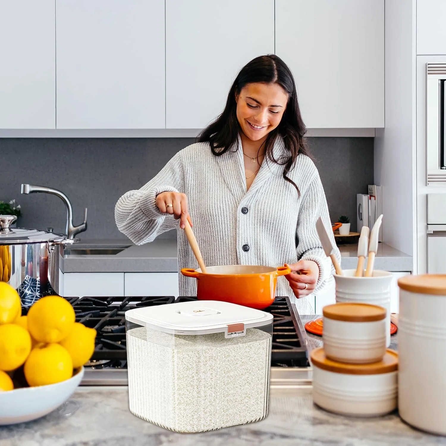 ظروف نگهداری آرد، ظرف نگهداری برنج درب دار، ظرف بزرگ و هواگیر برای نگهداری مواد غذایی خشک، دستگاه پخش کننده غلات آشپزخانه، ظروف مخصوص غلات، برنج، پاستا و مواد غذایی خشک ظروف نگهداری آرد، ظرف نگهداری برنج درب دار، ظرف بزرگ و هواگیر برای نگهداری مواد غذایی خشک، دستگاه پخش کننده غلات آشپزخانه، ظروف مخصوص غلات، برنج، پاستا و مواد غذایی خشک