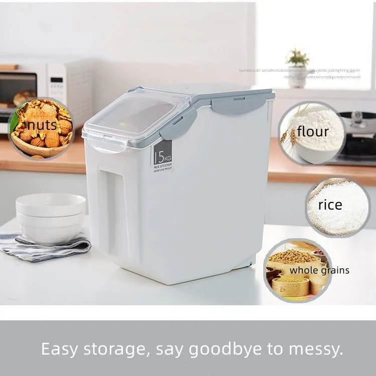 ظروف نگهداری مواد غذایی فوق العاده بزرگ 15 کیلویی، سطل برنج، ظروف ذخیره سازی مواد غذایی با درب و پیمانه، ظروف نگهداری مواد غذایی آشپزخانه ضد هوا برای نگهداری مواد غذایی خشک، ظرف نگهداری مواد غذایی 9 کیلویی ظروف نگهداری مواد غذایی فوق العاده بزرگ 15 کیلویی، سطل برنج، ظروف ذخیره سازی مواد غذایی با درب و پیمانه، ظروف نگهداری مواد غذایی آشپزخانه ضد هوا برای نگهداری مواد غذایی خشک، ظرف نگهداری مواد غذایی 9 کیلویی