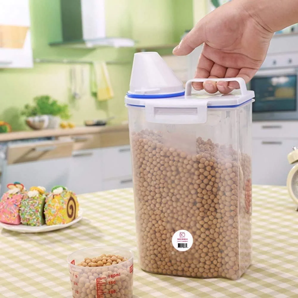 ظروف غلات 2 عددی، ظرف نگهداری غلات و جعبه نگهداری با درب های قفل شونده، پلاستیک درجه مواد غذایی بدون BPA، ظرف نگهداری مواد غذایی شفاف با پیمانه اندازه گیری، عالی برای آرد، شکر، برنج و موارد دیگر ظروف غلات 2 عددی، ظرف نگهداری غلات و جعبه نگهداری با درب های قفل شونده، پلاستیک درجه مواد غذایی بدون BPA، ظرف نگهداری مواد غذایی شفاف با پیمانه اندازه گیری، عالی برای آرد، شکر، برنج و موارد دیگر