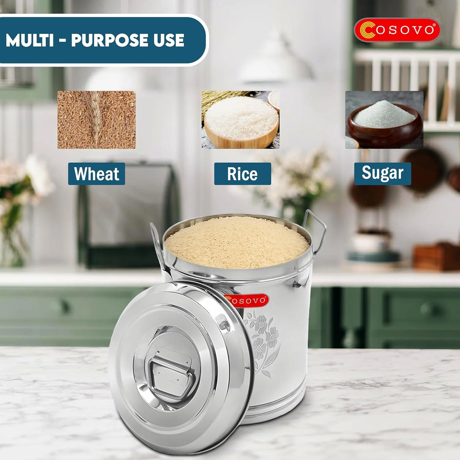 ظرف استیل کوزوو | کوتی برای نگهداری | جعبه نگهداری درام | ظرف نگهداری برنج 10 کیلوگرمی | ظرف بزرگ آرد برنج آشپزخانه با دسته (10-25 کیلوگرم) ظرف استیل کوزوو | کوتی برای نگهداری | جعبه نگهداری درام | ظرف نگهداری برنج 10 کیلوگرمی | ظرف بزرگ آرد برنج آشپزخانه با دسته (10-25 کیلوگرم)