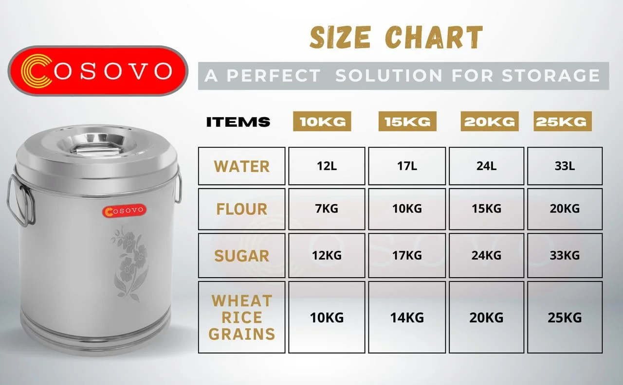ظرف استیل کوزوو | کوتی برای نگهداری | جعبه نگهداری درام | ظرف نگهداری برنج 10 کیلوگرمی | ظرف بزرگ آرد برنج آشپزخانه با دسته (10-25 کیلوگرم) ظرف استیل کوزوو | کوتی برای نگهداری | جعبه نگهداری درام | ظرف نگهداری برنج 10 کیلوگرمی | ظرف بزرگ آرد برنج آشپزخانه با دسته (10-25 کیلوگرم)