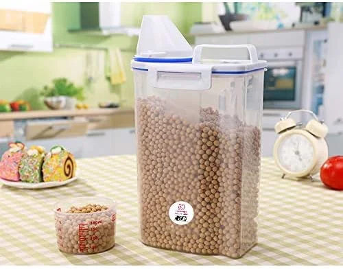 ظروف غلات 2 عددی، ظرف نگهداری غلات و جعبه نگهداری با درب های قفل شونده، پلاستیک درجه مواد غذایی بدون BPA، ظرف نگهداری مواد غذایی شفاف با پیمانه اندازه گیری، عالی برای آرد، شکر، برنج و موارد دیگر ظروف غلات 2 عددی، ظرف نگهداری غلات و جعبه نگهداری با درب های قفل شونده، پلاستیک درجه مواد غذایی بدون BPA، ظرف نگهداری مواد غذایی شفاف با پیمانه اندازه گیری، عالی برای آرد، شکر، برنج و موارد دیگر