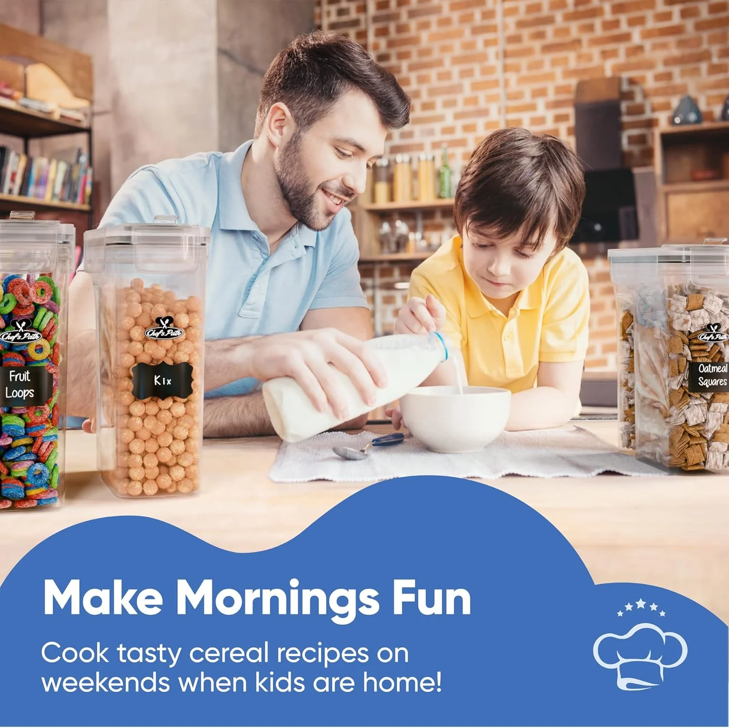 ست ظروف نگهداری غلات Chef's Path - ظروف نگهداری مواد غذایی ضد هوا، 8 برچسب، ست قاشق و قلم، عالی برای آرد - نگهدارنده های بدون BPA (4000 میلی لیتر) - (4 عدد) ست ظروف نگهداری غلات Chef's Path - ظروف نگهداری مواد غذایی ضد هوا، 8 برچسب، ست قاشق و قلم، عالی برای آرد - نگهدارنده های بدون BPA (4000 میلی لیتر) - (4 عدد)