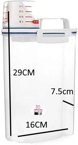 ظروف غلات 2 عددی، ظرف نگهداری غلات و جعبه نگهداری با درب های قفل شونده، پلاستیک درجه مواد غذایی بدون BPA، ظرف نگهداری مواد غذایی شفاف با پیمانه اندازه گیری، عالی برای آرد، شکر، برنج و موارد دیگر ظروف غلات 2 عددی، ظرف نگهداری غلات و جعبه نگهداری با درب های قفل شونده، پلاستیک درجه مواد غذایی بدون BPA، ظرف نگهداری مواد غذایی شفاف با پیمانه اندازه گیری، عالی برای آرد، شکر، برنج و موارد دیگر