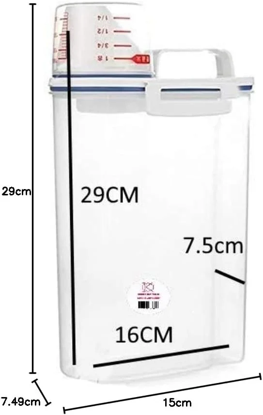 ظروف غلات 2 عددی، ظرف نگهداری غلات و جعبه نگهداری با درب های قفل شونده، پلاستیک درجه مواد غذایی بدون BPA، ظرف نگهداری مواد غذایی شفاف با پیمانه اندازه گیری، عالی برای آرد، شکر، برنج و موارد دیگر ظروف غلات 2 عددی، ظرف نگهداری غلات و جعبه نگهداری با درب های قفل شونده، پلاستیک درجه مواد غذایی بدون BPA، ظرف نگهداری مواد غذایی شفاف با پیمانه اندازه گیری، عالی برای آرد، شکر، برنج و موارد دیگر
