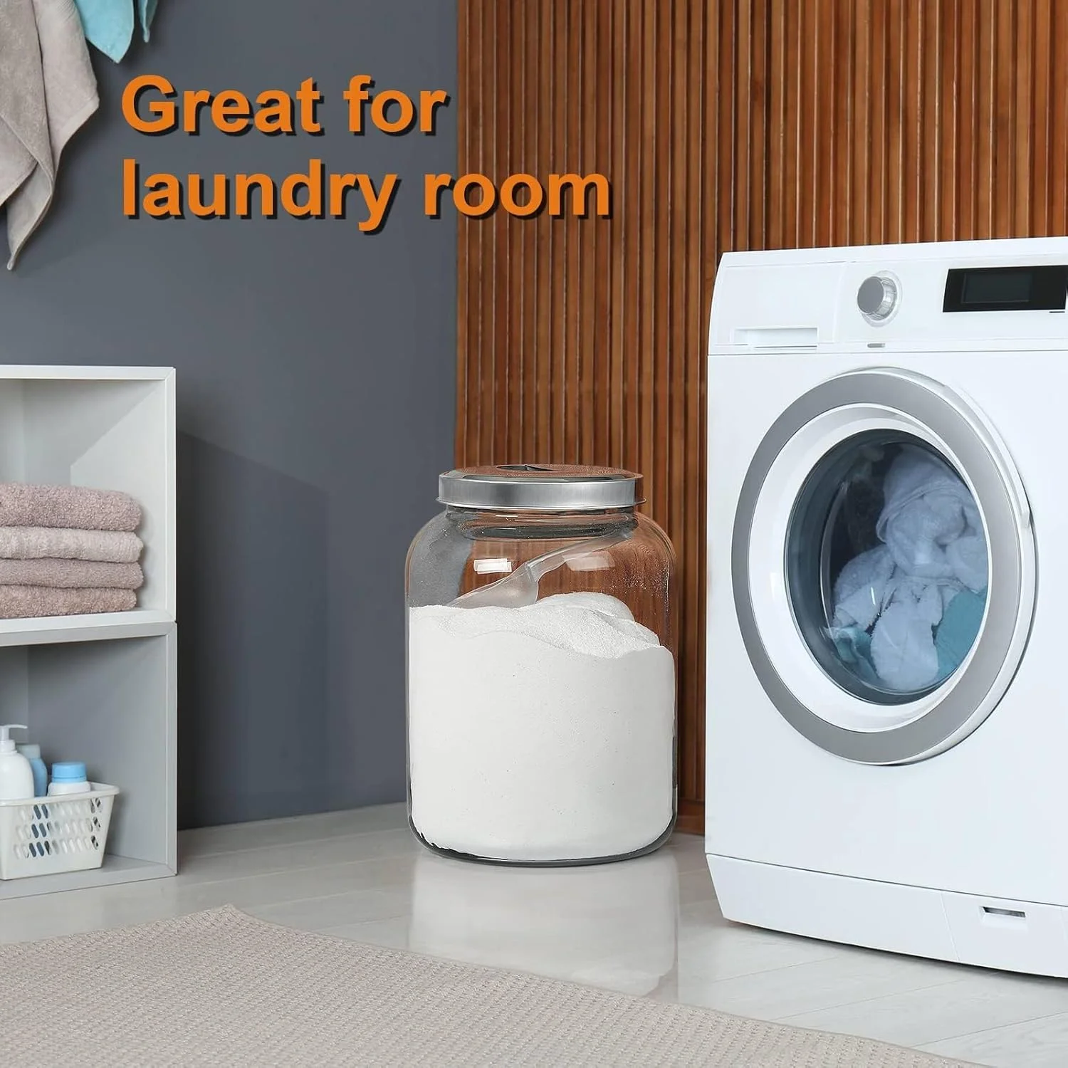 Daitouge Large Glass Jars with Lids, 5.5 Gallon (21000 ML) Glass Canisters - Super Wide Mouth Glass Jar Heavy Duty Glass Storage Jars with Lid for Storing Flour, Rice, Set of 1 Daitouge Large Glass Jars with Lids, 5.5 Gallon (21000 ML) Glass Canisters - Super Wide Mouth Glass Jar Heavy Duty Glass Storage Jars with Lid for Storing Flour, Rice, Set of 1