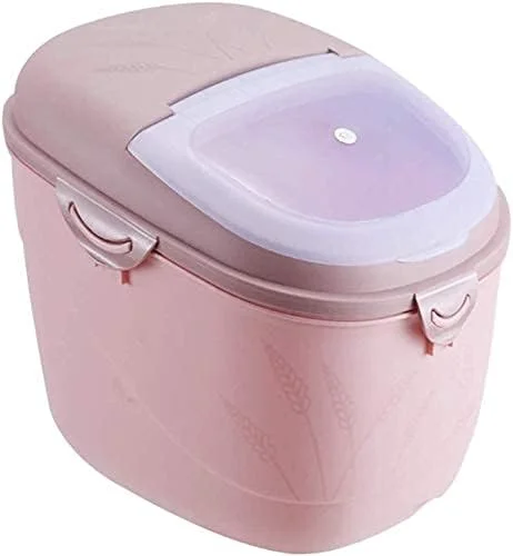 ظرف حبوبات Teakpeak ظرف نگهداری برنج، ظرف برنج 15 کیلوگرمی ظرف نگهداری برنج ظرف حبوبات ظرف نگهداری برنج با درب، پلی پروپیلن، صورتی، بزرگ، رنگ: آبی