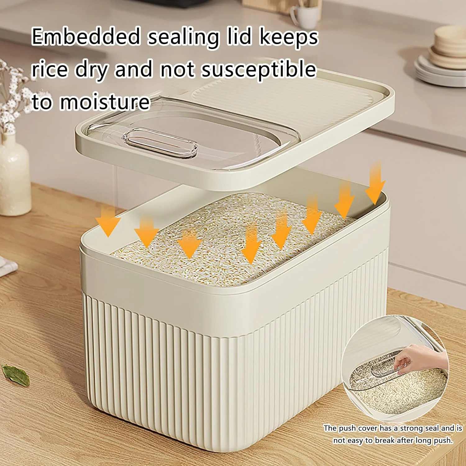 ظرف نگهداری برنج 10 کیلویی، جعبه نگهداری برنج آشپزخانه، سطل برنج شفاف قابل مشاهده، نگهداری رطوبت گیر، ضد گرد و غبار، پوشش آب بندی تعبیه شده، 5 کیلوگرم، A ظرف نگهداری برنج 10 کیلویی، جعبه نگهداری برنج آشپزخانه، سطل برنج شفاف قابل مشاهده، نگهداری رطوبت گیر، ضد گرد و غبار، پوشش آب بندی تعبیه شده، 5 کیلوگرم، A