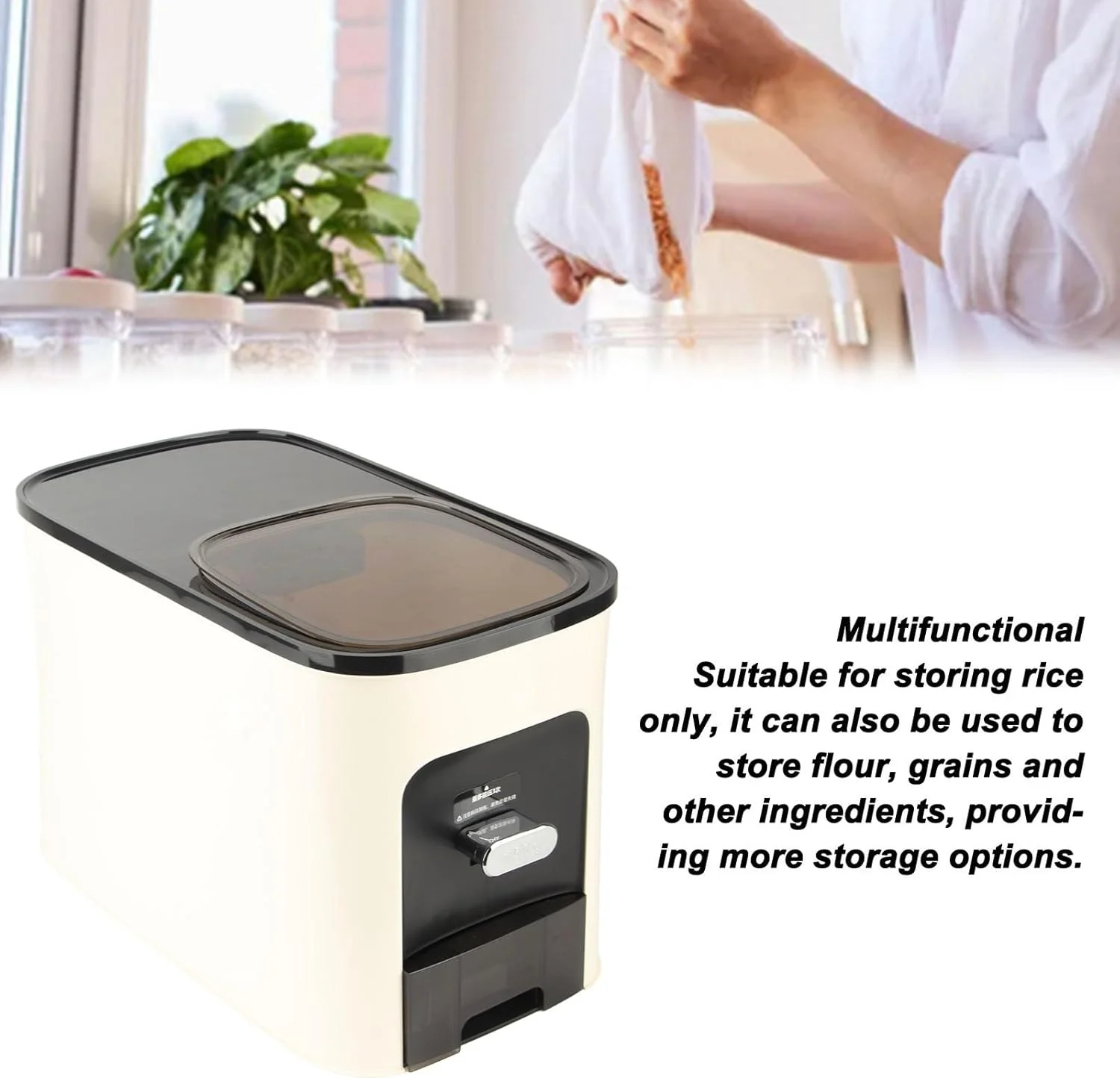 ظرف برنج آشپزخانه، سطل حیوانات خانگی، PP، مهر و موم کارآمد، بادوام، چند منظوره، ظرف نگهداری، ظاهر نفیس، مناسب برای آشپزخانه های تجاری و خانگی (Nikouw5ee20e-12) ظرف برنج آشپزخانه، سطل حیوانات خانگی، PP، مهر و موم کارآمد، بادوام، چند منظوره، ظرف نگهداری، ظاهر نفیس، مناسب برای آشپزخانه های تجاری و خانگی (Nikouw5ee20e-12)