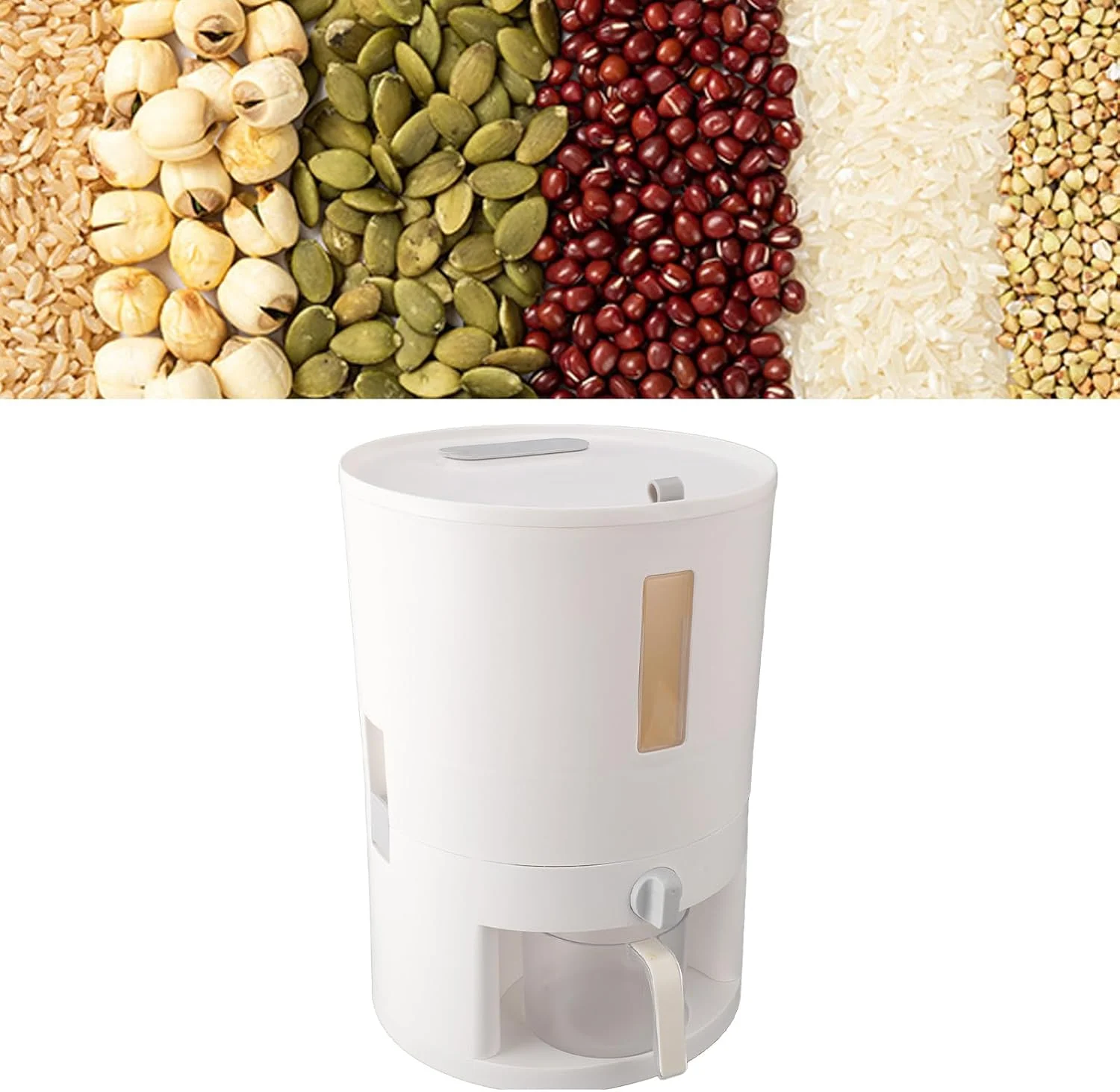 ظرف نگهداری برنج، سبک ژاپنی، با قابلیت چرخش و توزیع، دارای پیمانه اندازه گیری، مناسب برای نگهداری برنج و مواد خشک، برای مصارف خانگی (29x20 سانتی متر) ظرف نگهداری برنج، سبک ژاپنی، با قابلیت چرخش و توزیع، دارای پیمانه اندازه گیری، مناسب برای نگهداری برنج و مواد خشک، برای مصارف خانگی (29x20 سانتی متر)