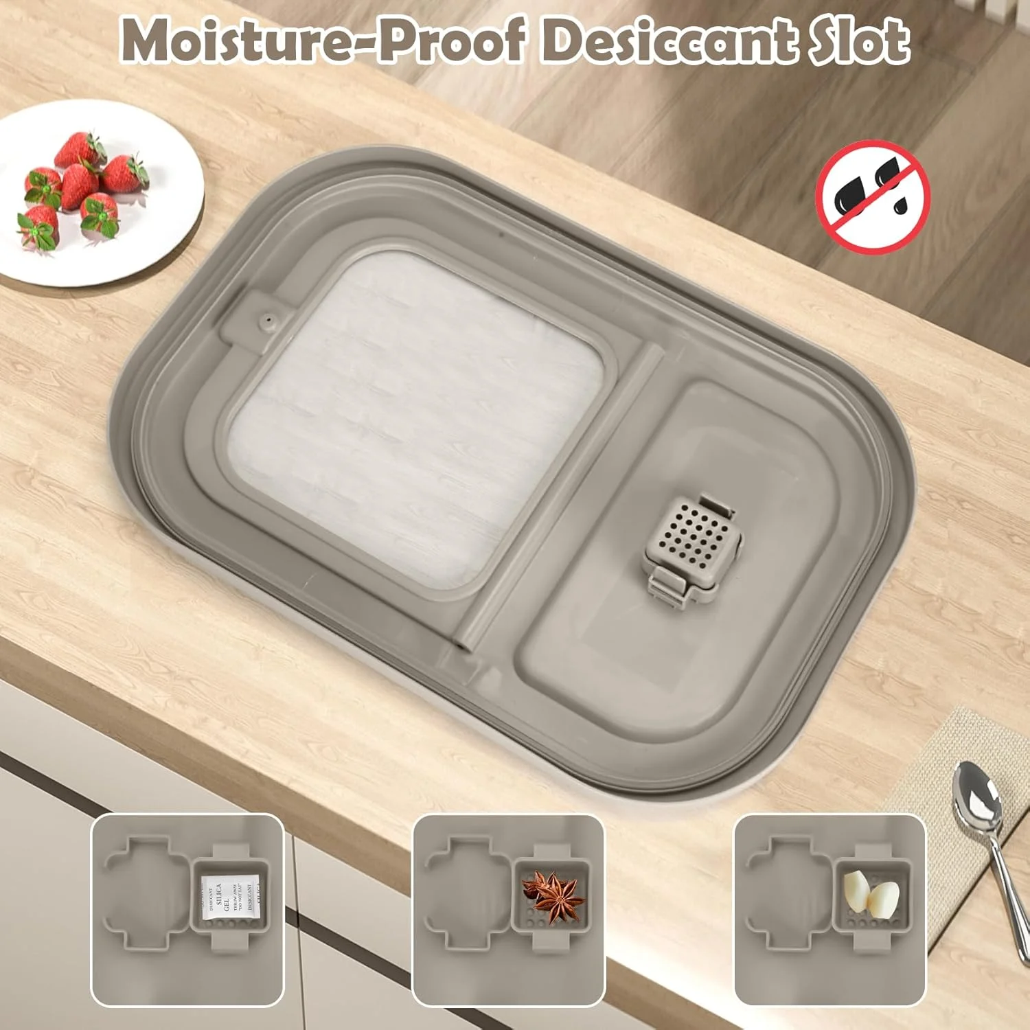 ظرف نگهداری غذای سگ 11 کیلویی، ظرف بزرگ تاشو غذای حیوانات خانگی و گربه با درب های محکم، چرخ، دسته، پیمانه و ظرف کوچک، سطل پخش کننده غذای خشک آشپزخانه برنج (خاکی) ظرف نگهداری غذای سگ 11 کیلویی، ظرف بزرگ تاشو غذای حیوانات خانگی و گربه با درب های محکم، چرخ، دسته، پیمانه و ظرف کوچک، سطل پخش کننده غذای خشک آشپزخانه برنج (خاکی)