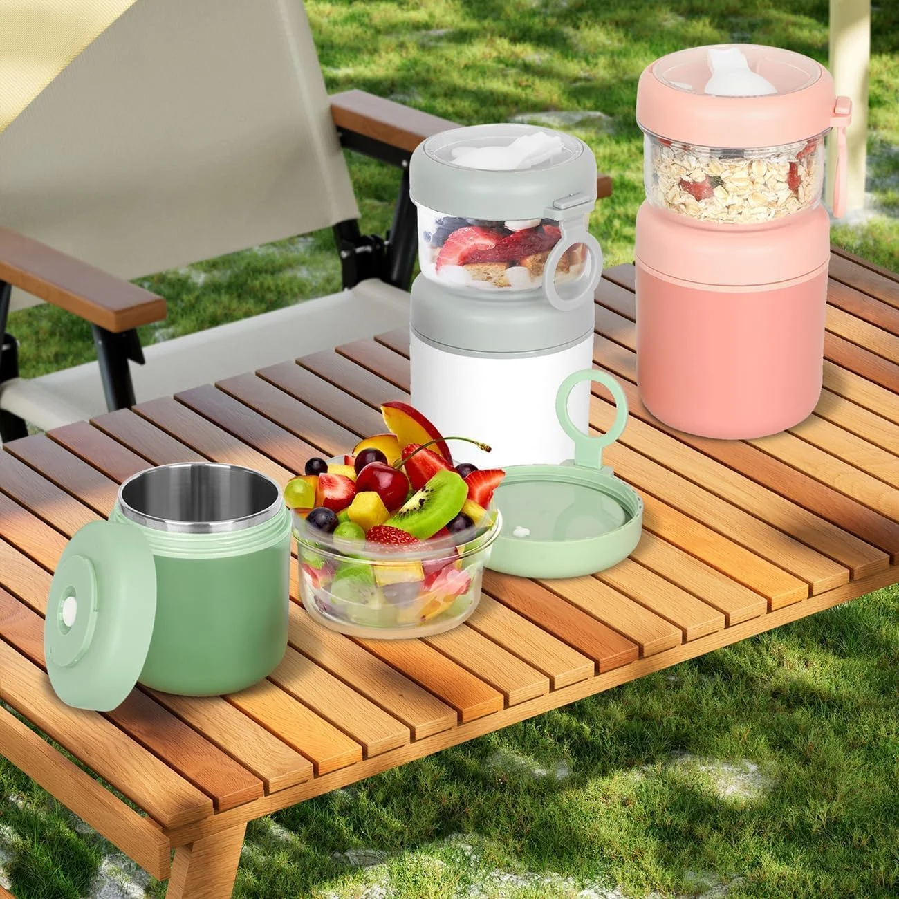 لیوان غلات بزرگ استیل ضد زنگ JASTOO، لیوان ماست 530 میلی لیتر + 330 میلی لیتر، جعبه ناهار قابل حمل ضد نشت، جعبه ناهار ماست سالاد برنج (سبز) لیوان غلات بزرگ استیل ضد زنگ JASTOO، لیوان ماست 530 میلی لیتر + 330 میلی لیتر، جعبه ناهار قابل حمل ضد نشت، جعبه ناهار ماست سالاد برنج (سبز)