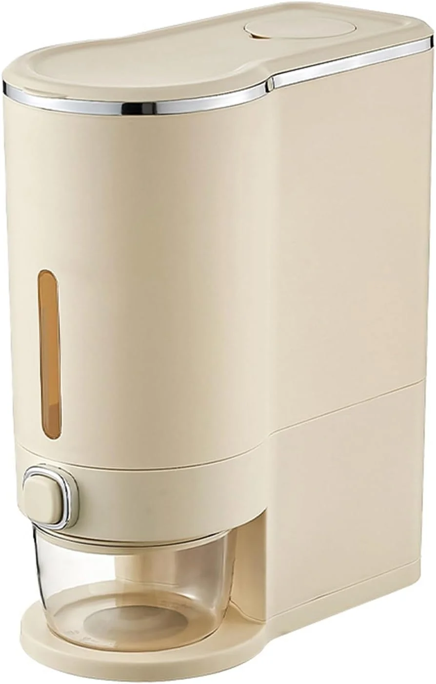 ظرف نگهداری برنج، ظرف ذخیره سازی برنج 10 کیلوگرمی با پیمانه اندازه گیری، ظروف نگهداری مواد غذایی خشک و غلات درب دار برای سازماندهی آشپزخانه منزل، مناسب برای سویا و ذرت (سفید کرمی) ظرف نگهداری برنج، ظرف ذخیره سازی برنج 10 کیلوگرمی با پیمانه اندازه گیری، ظروف نگهداری مواد غذایی خشک و غلات درب دار برای سازماندهی آشپزخانه منزل، مناسب برای سویا و ذرت (سفید کرمی)