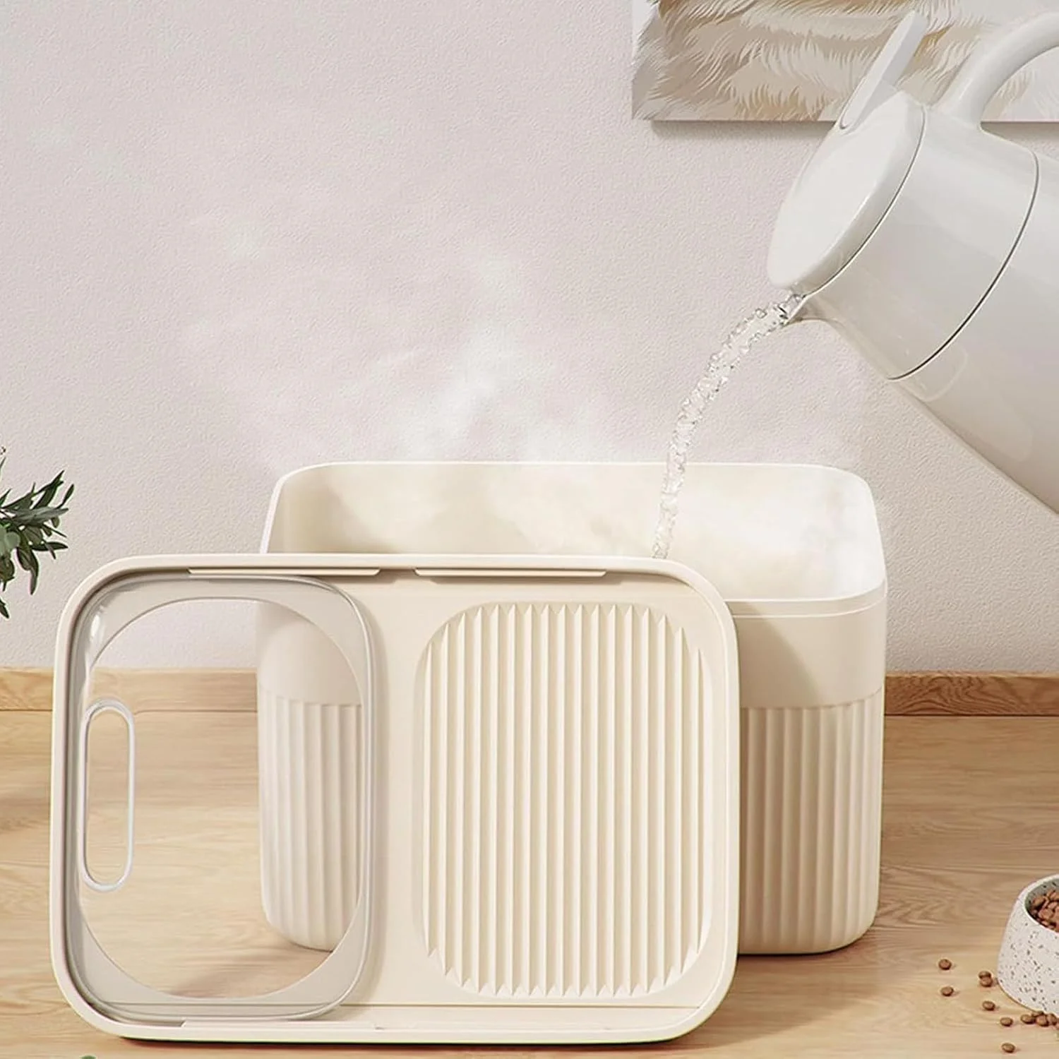 ظرف نگهداری برنج - سازمان دهنده غلات بزرگ با ظرف اندازه گیری، ظروف سازمان دهنده برنج برای غلات، غذای حیوانات خانگی، آرد، میان وعده و دانه ظرف نگهداری برنج - سازمان دهنده غلات بزرگ با ظرف اندازه گیری، ظروف سازمان دهنده برنج برای غلات، غذای حیوانات خانگی، آرد، میان وعده و دانه