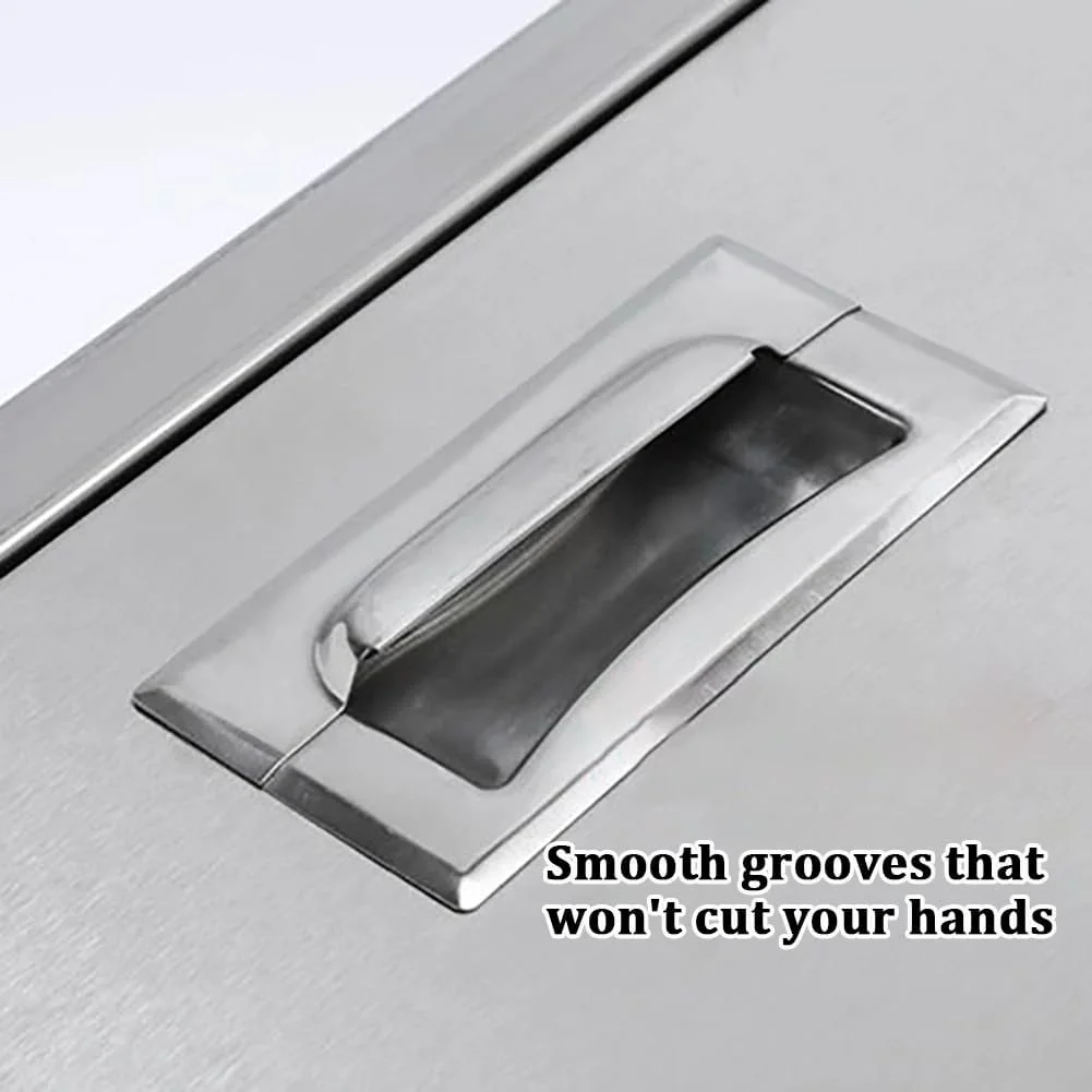 ظرف برنج استیل ضد زنگ قابل حمل TT-YEF با درب، 4 چرخ جهانی، ظرف نگهداری مواد غذایی با ظرفیت 25/50 کیلوگرم، بشکه آرد بزرگ مستقل، ظرف غلات سنگین، 25 کیلوگرم با پارتیشن