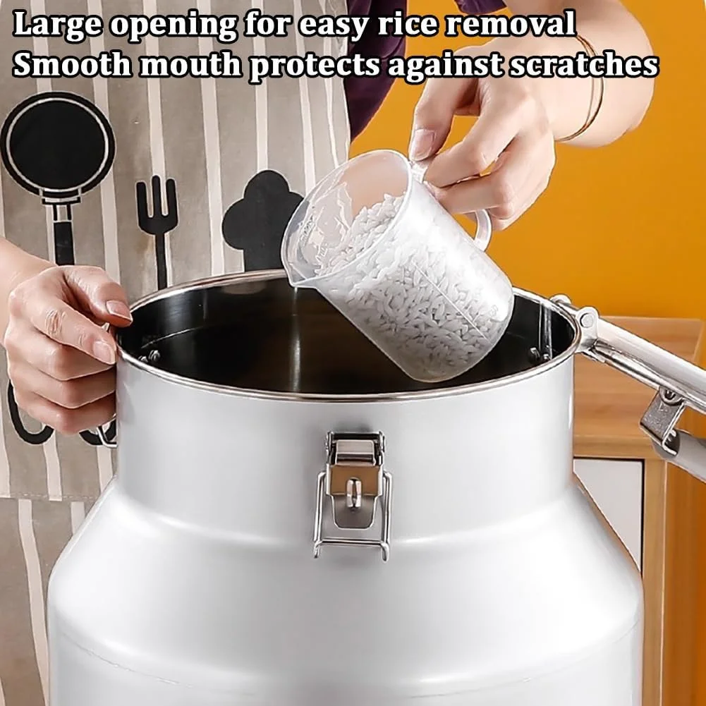 سطل برنج فلزی بشکه ای TT-YEF، ظرف درب دار و قفل دار استیل ضد زنگ آشپزخانه، مخزن نگهداری برنج خانگی، ظرفیت 12/26/36 لیتر، ظرفیت 36 لیتر سطل برنج فلزی بشکه ای TT-YEF، ظرف درب دار و قفل دار استیل ضد زنگ آشپزخانه، مخزن نگهداری برنج خانگی، ظرفیت 12/26/36 لیتر، ظرفیت 36 لیتر