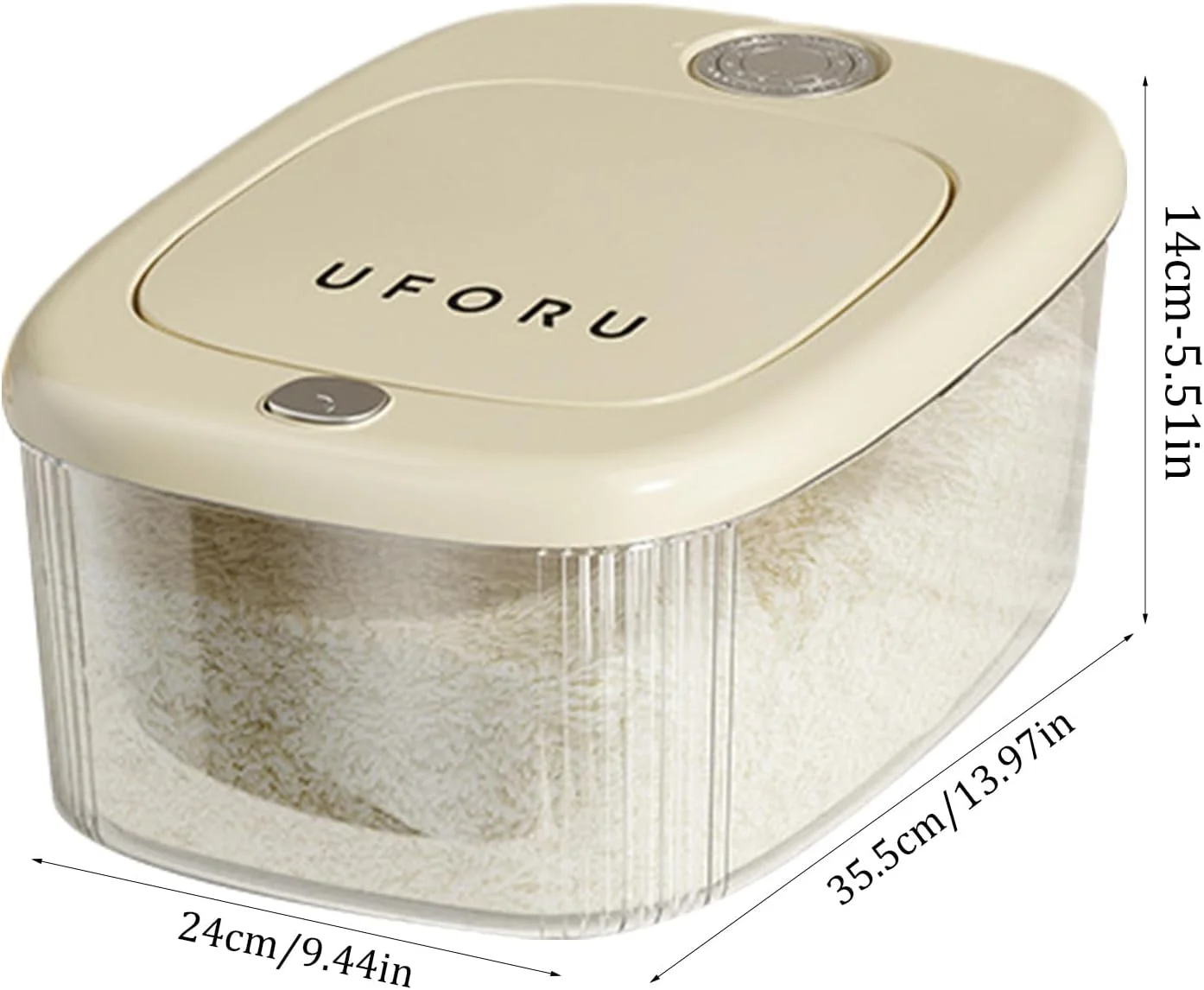 Rice Storage Bin - Portable Pressed Rice Organizer for Kitchen | Dry Food Storage Containers Airtight Dispenser Kitchen Sealed Bins for Home and