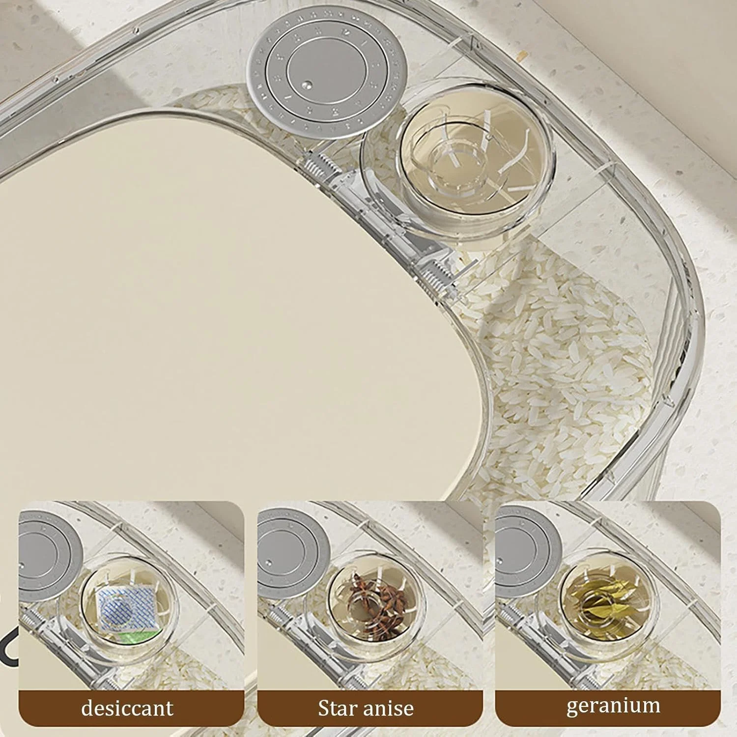 Rice Storage Bin - Portable Pressed Rice Organizer for Kitchen | Dry Food Storage Containers Airtight Dispenser Kitchen Sealed Bins for Home and