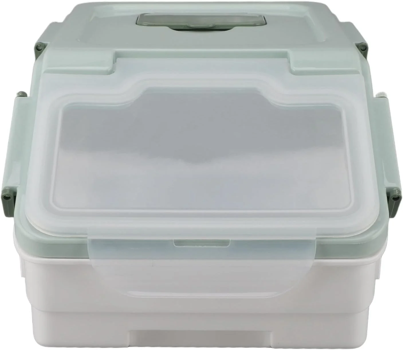 Depisuta Airtight Rice Container, Studry Thickened PP Material Bin for Rice Flour Grains, Easy Open, Close Lid, Mint Green with Measuring Cup (5kg / 11lb)