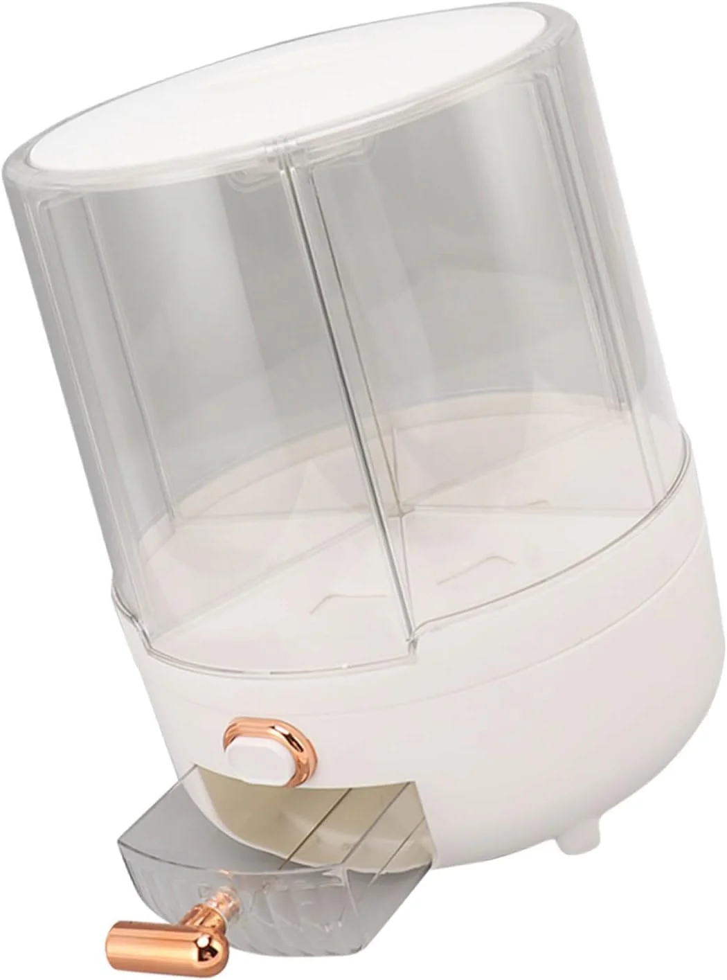 Asixxsix Dry Food Dispenser, 6 Compartment 360° Rotating Rice Grain Storage Container with Lid Moisture Resistant Airtight Kitchen Storage Container for Small Grains, Beans, Rice (1000ml)