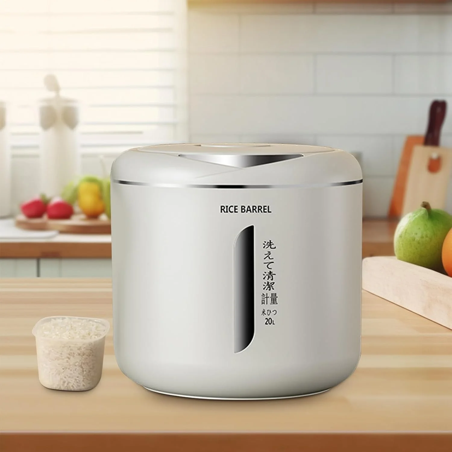 ظرف نگهداری برنج 6 لیتری، ظروف نگهداری آرد، ظروف نگهداری مواد غذایی دربسته، ظرف بزرگ قابل حمل غلات با درب و پیمانه اندازه گیری، سطل نگهداری مواد غذایی خشک برای حبوبات، غلات، غذای حیوانات خانگی