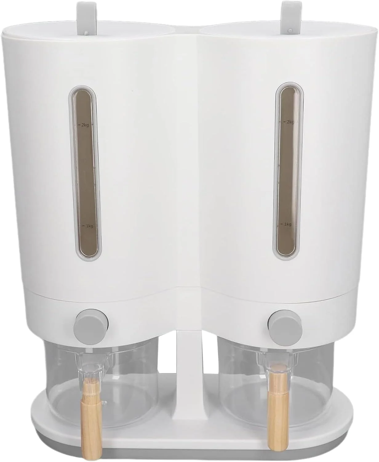 ظرف نگهداری برنج، ظرف غذای خشک خانگی - ظرف غلات 2 سطلی - برای غلات، دانه سویا، لوبیا سبز، آرد ذرت، بلغور جو دوسر، مناسب برای انبار و پیشخوان