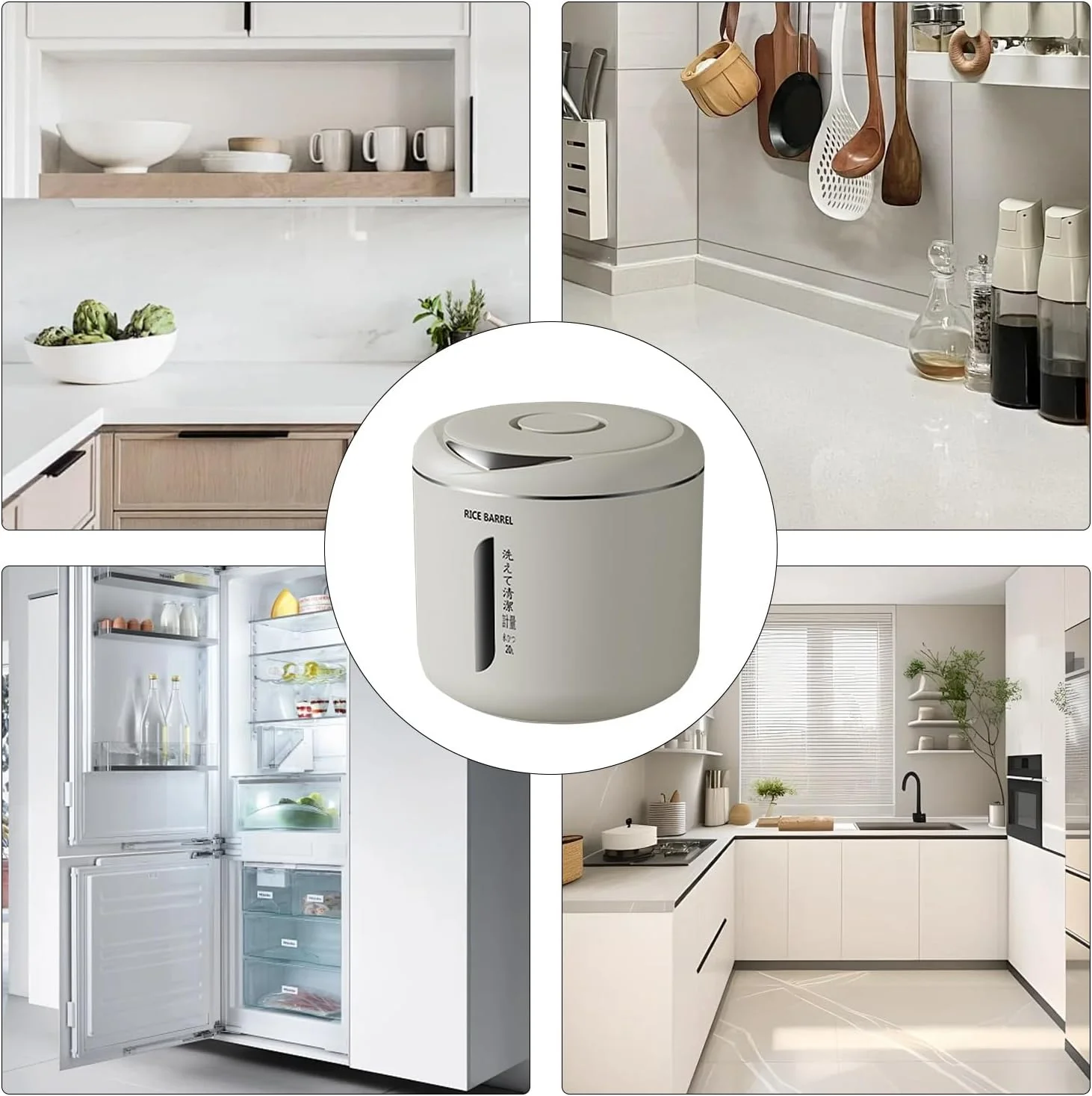 ظرف نگهداری برنج 6 لیتری، ظروف نگهداری آرد، ظروف نگهداری مواد غذایی دربسته، ظرف بزرگ قابل حمل غلات با درب و پیمانه اندازه گیری، سطل نگهداری مواد غذایی خشک برای حبوبات، غلات، غذای حیوانات خانگی