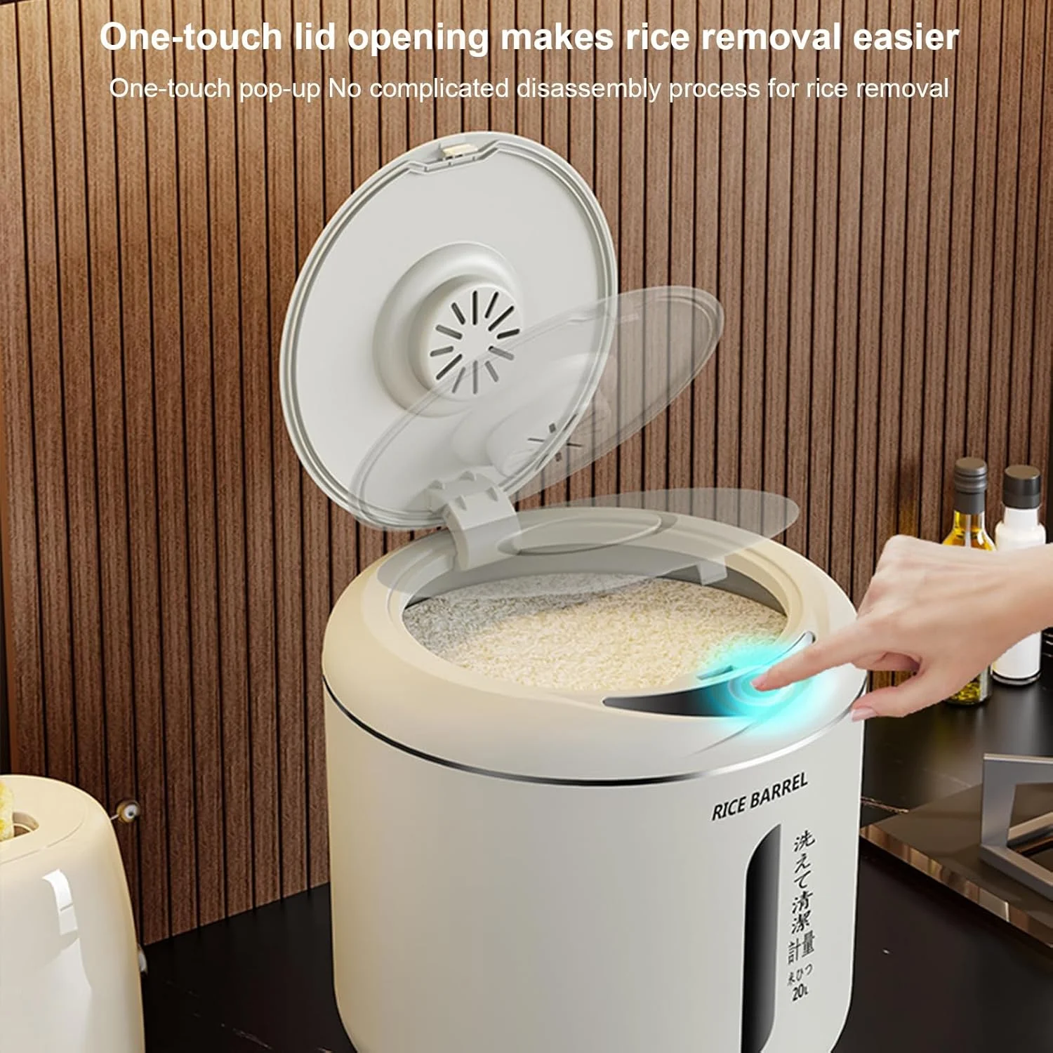 ظرف نگهداری برنج 6 لیتری، ظروف نگهداری آرد، ظروف نگهداری مواد غذایی دربسته، ظرف بزرگ قابل حمل غلات با درب و پیمانه اندازه گیری، سطل نگهداری مواد غذایی خشک برای حبوبات، غلات، غذای حیوانات خانگی