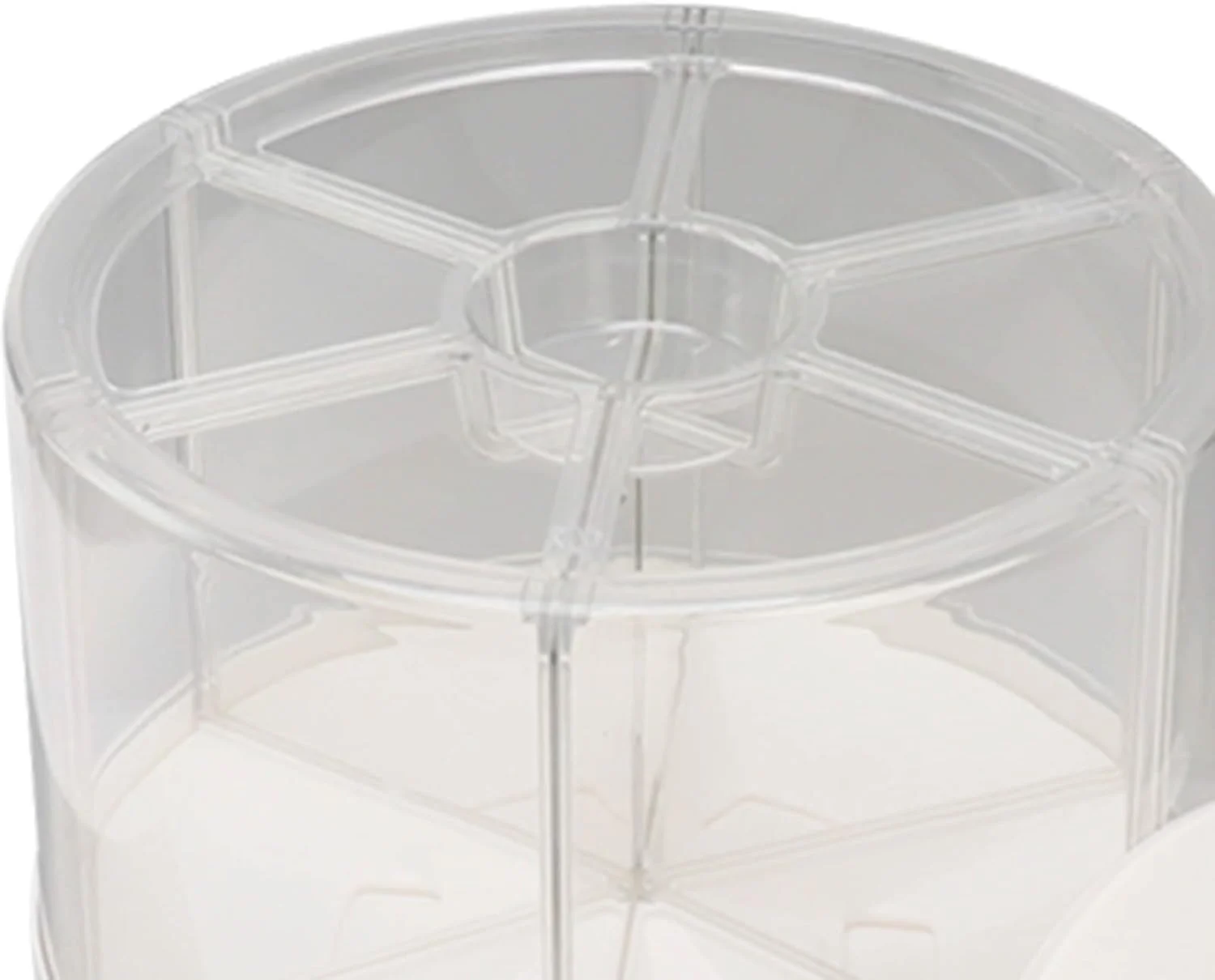 Asixxsix Dry Food Dispenser, 6 Compartment 360° Rotating Rice Grain Storage Container with Lid Moisture Resistant Airtight Kitchen Storage Container for Small Grains, Beans, Rice (1000ml)