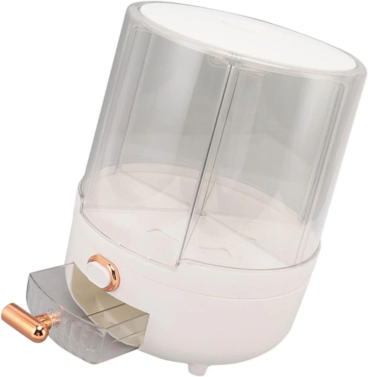 Asixxsix Dry Food Dispenser, 6 Compartment 360° Rotating Rice Grain Storage Container with Lid Moisture Resistant Airtight Kitchen Storage Container for Small Grains, Beans, Rice (1000ml)