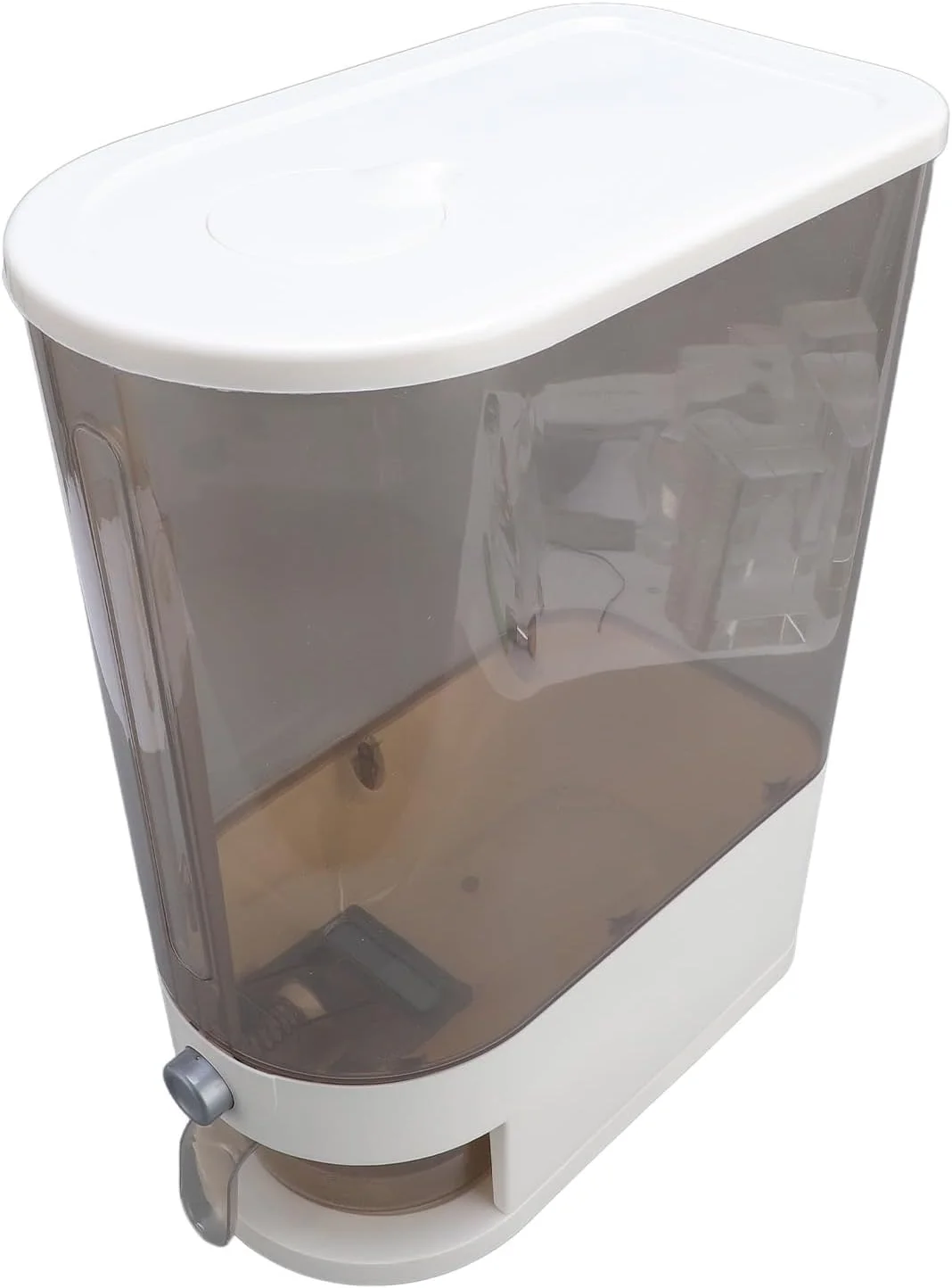 ظرف برنج Cryfokt، مخزن نگهداری مواد غذایی خشک با ظرفیت 10 کیلوگرم به همراه پیمانه برای آشپزخانه، درب دار (B) ظرف برنج Cryfokt، مخزن نگهداری مواد غذایی خشک با ظرفیت 10 کیلوگرم به همراه پیمانه برای آشپزخانه، درب دار (B)