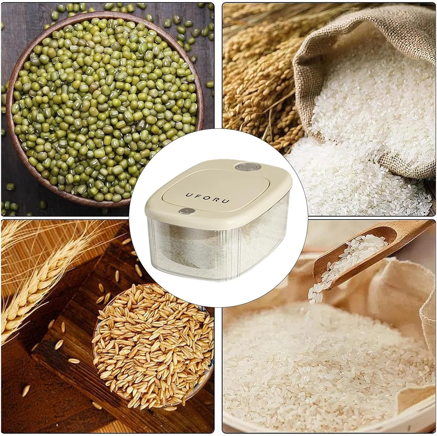 ظرف بزرگ نگهداری برنج - ظروف نگهداری برنج با قابلیت صرفه جویی در فضا، ظروف نگهداری مواد غذایی خشک، ظروف درب دار آشپزخانه برای خانه و آشپزخانه