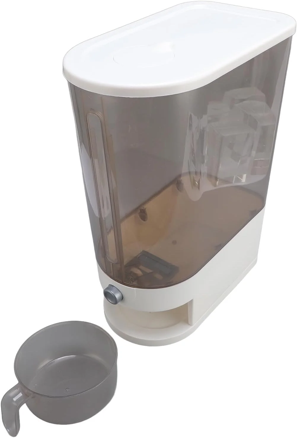 ظرف برنج Cryfokt، مخزن نگهداری مواد غذایی خشک با ظرفیت 10 کیلوگرم به همراه پیمانه برای آشپزخانه، درب دار (B) ظرف برنج Cryfokt، مخزن نگهداری مواد غذایی خشک با ظرفیت 10 کیلوگرم به همراه پیمانه برای آشپزخانه، درب دار (B)