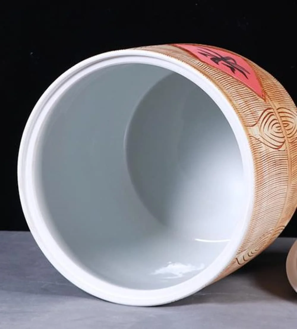 ظرف نگهداری مواد غذایی سرامیکی رترو FBWSM، مناسب برای شکر، قهوه، برنج، آجیل، تنقلات، میوه ها و غیره، 5 کیلوگرم/10 کیلوگرم/15 کیلوگرم - 10 کیلوگرم